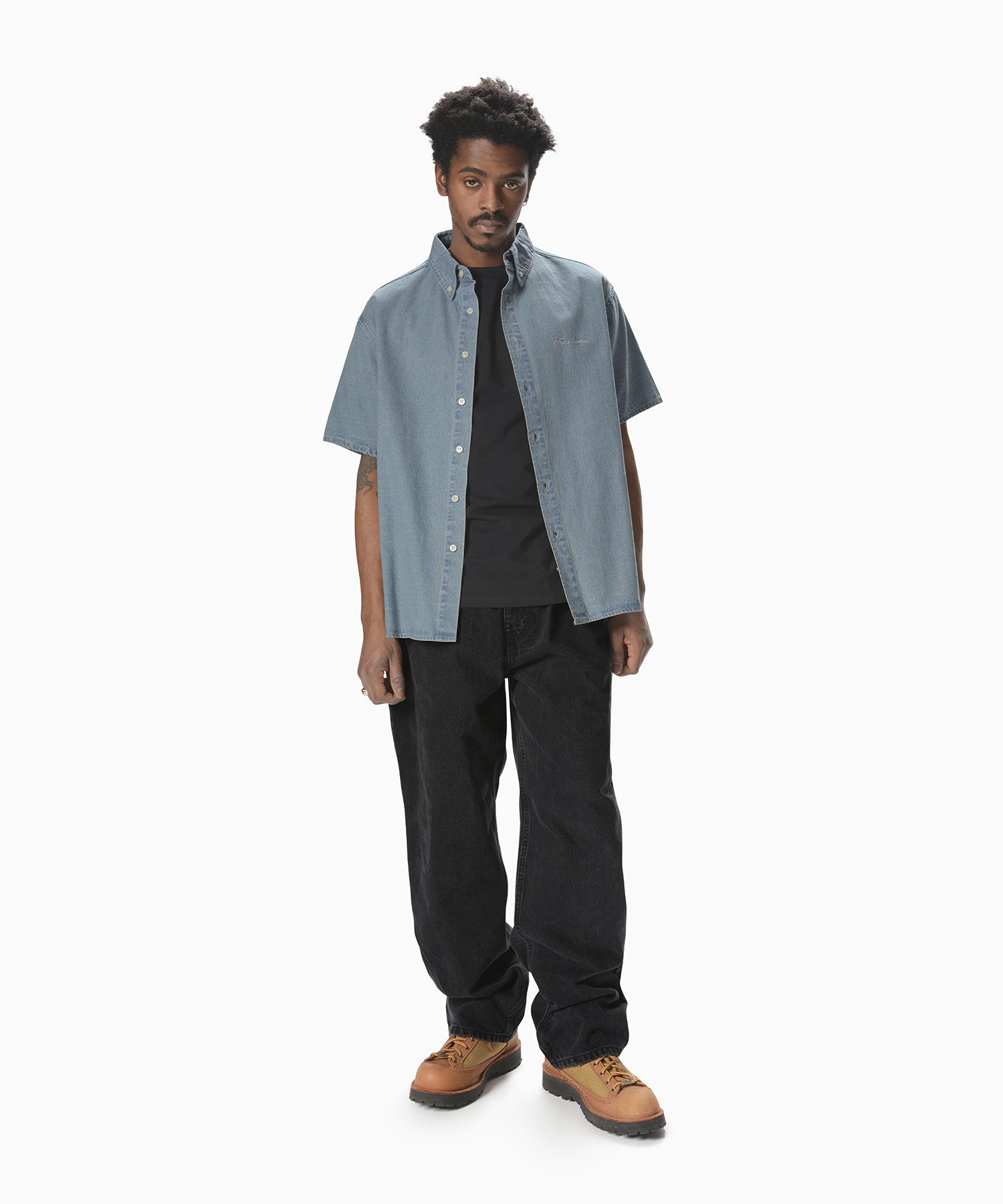 thisisneverthat - Washed Denim S/S Shirt (Washed Blue) product image 4 | TRAB K-Fashion Australia