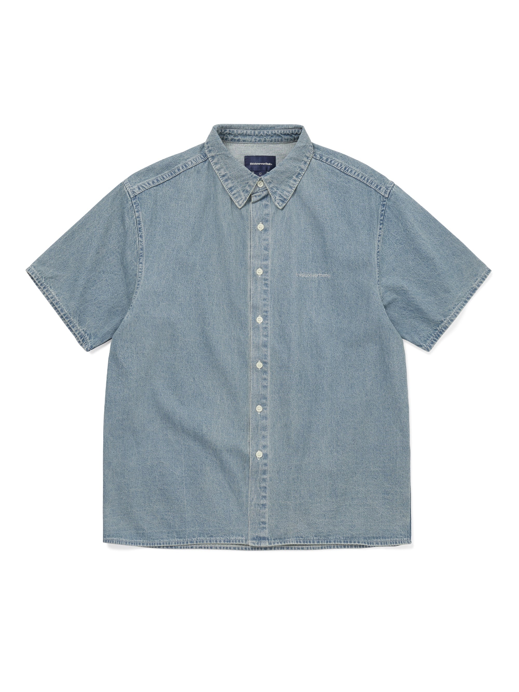 thisisneverthat - Washed Denim S/S Shirt (Dusty Blue) product image 1 | TRAB K-Fashion Australia