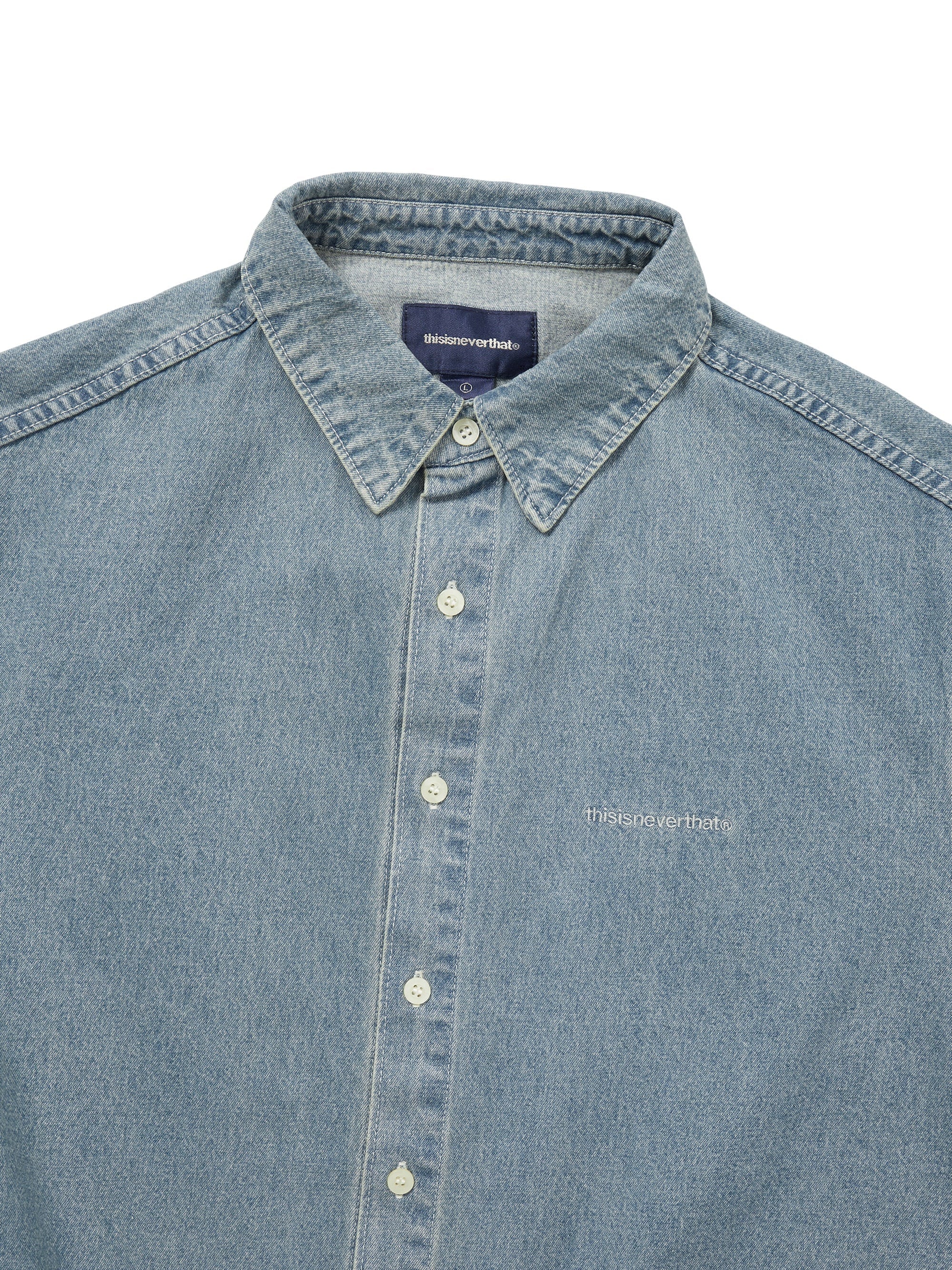 thisisneverthat - Washed Denim S/S Shirt (Dusty Blue) product image 2 | TRAB K-Fashion Australia