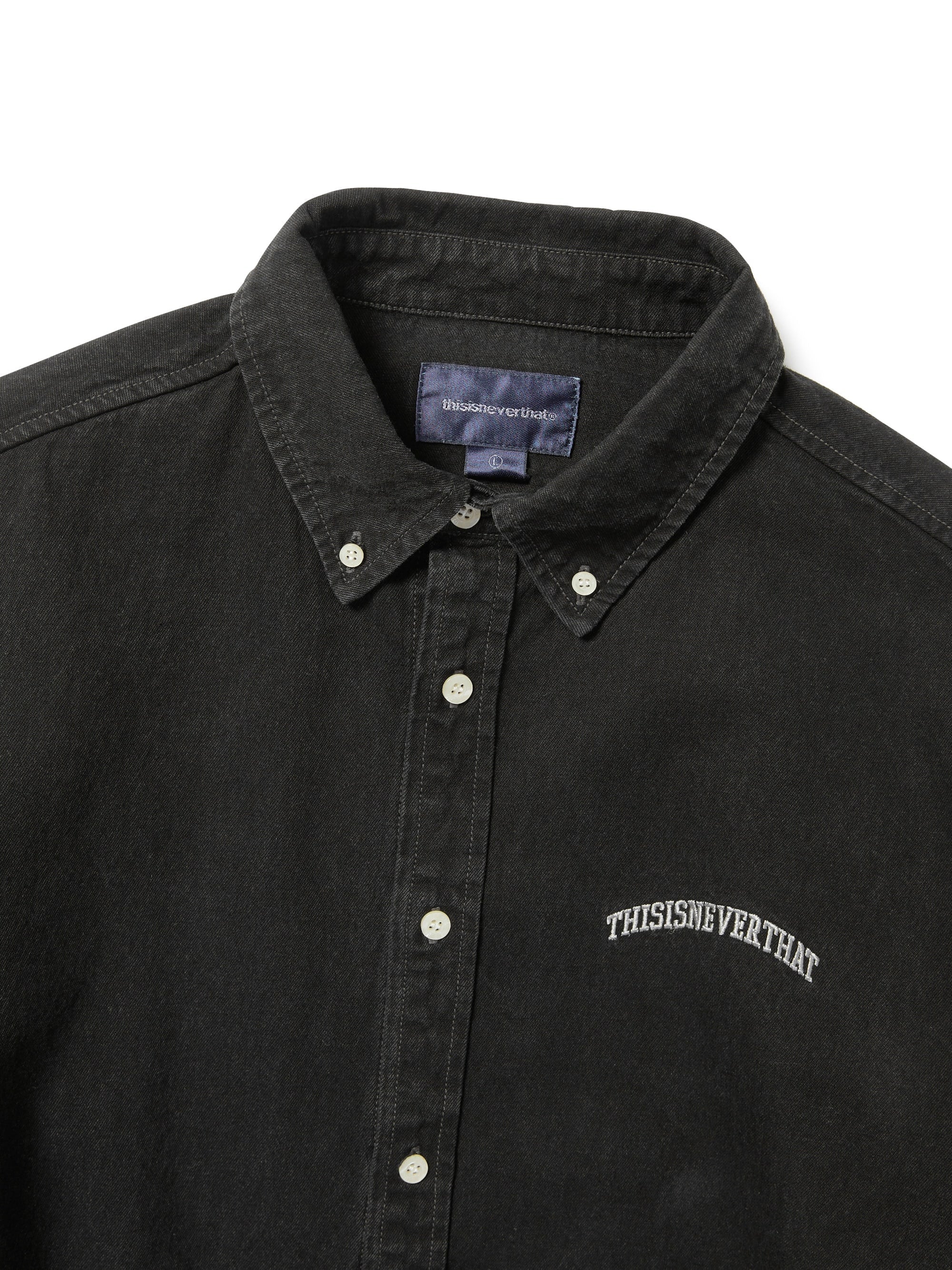 thisisneverthat - Washed Denim Shirt (Black) product image 2 | TRAB K-Fashion Australia