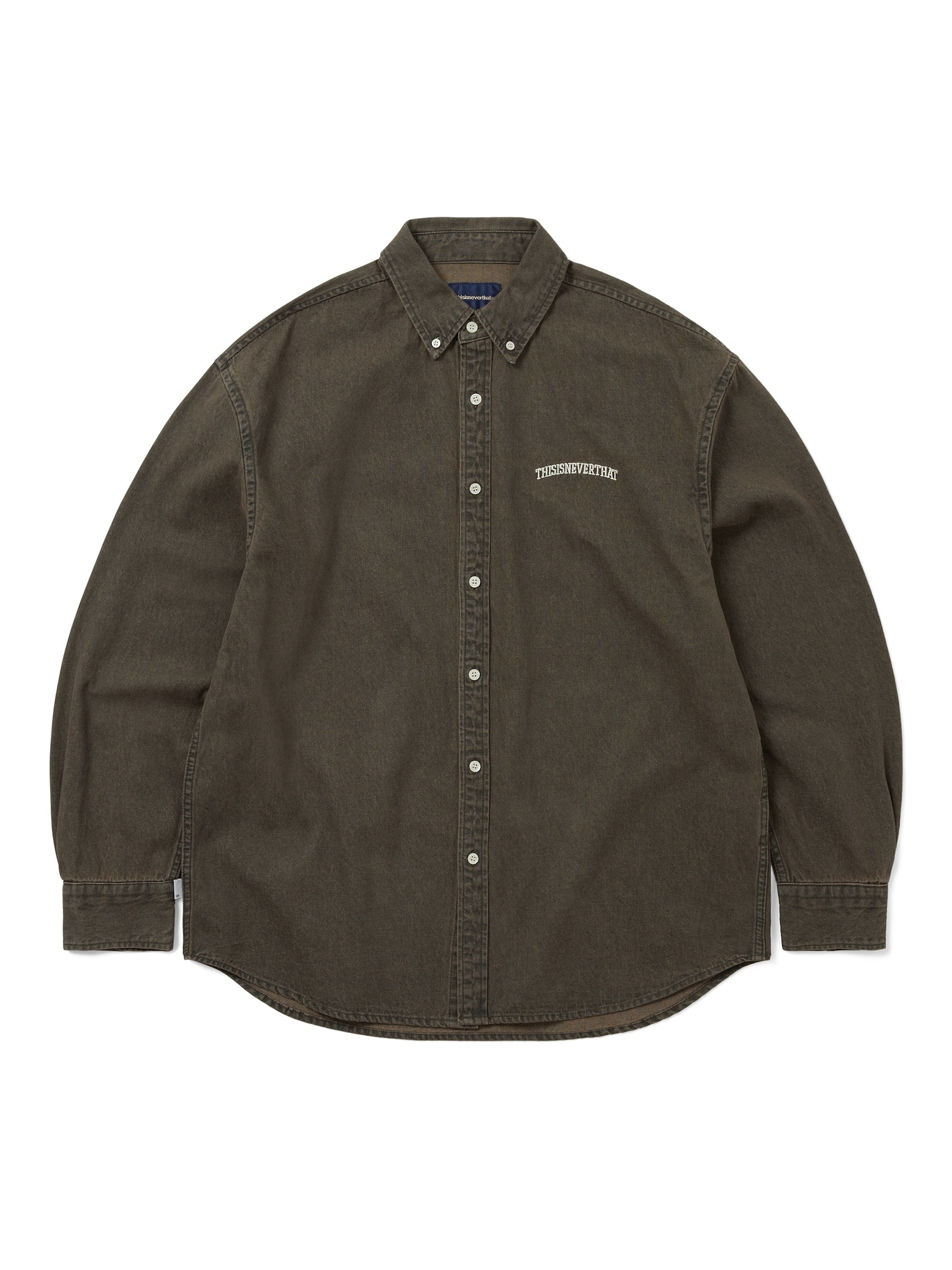 thisisneverthat - Washed Denim Shirt (Brown) product image 1 | TRAB K-Fashion Australia