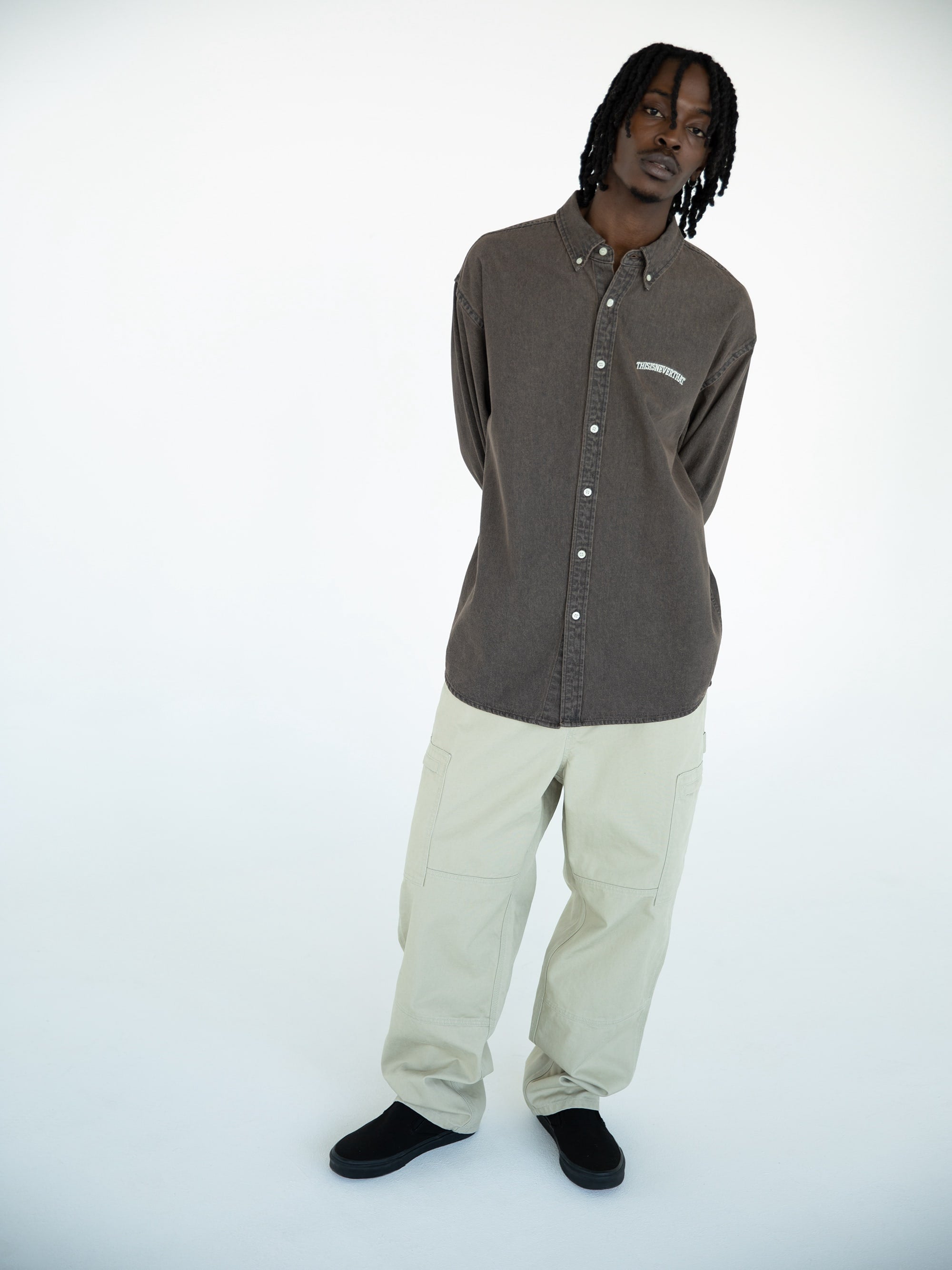 thisisneverthat - Washed Denim Shirt (Brown) product image 5 | TRAB K-Fashion Australia