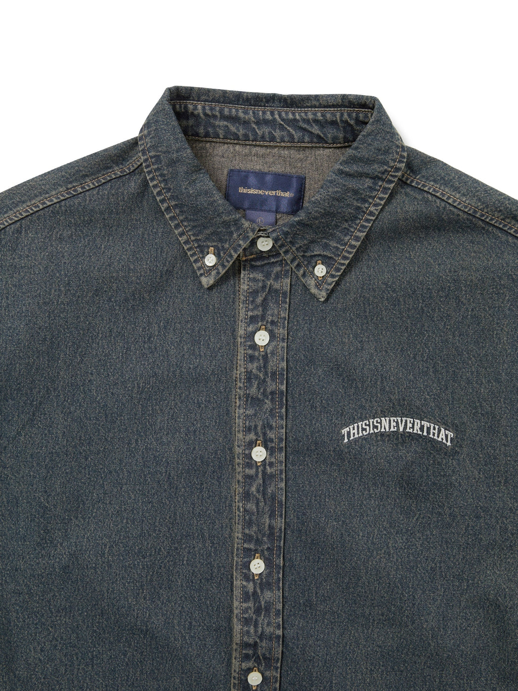 thisisneverthat - Washed Denim Shirt (Dusty Mud) product image 2 | TRAB K-Fashion Australia