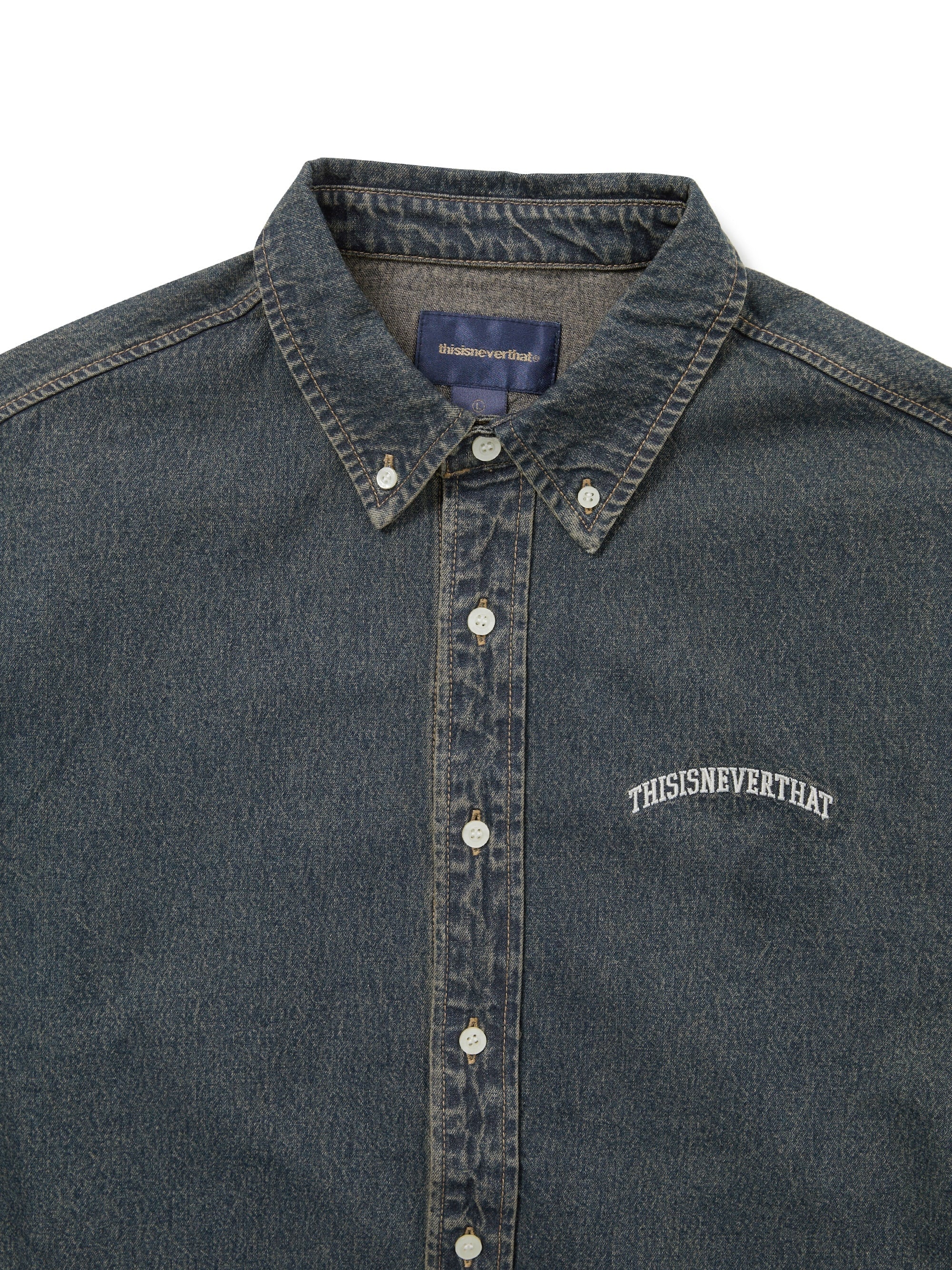thisisneverthat - Washed Denim Shirt (Dusty Mud) product image 2 | TRAB K-Fashion Australia