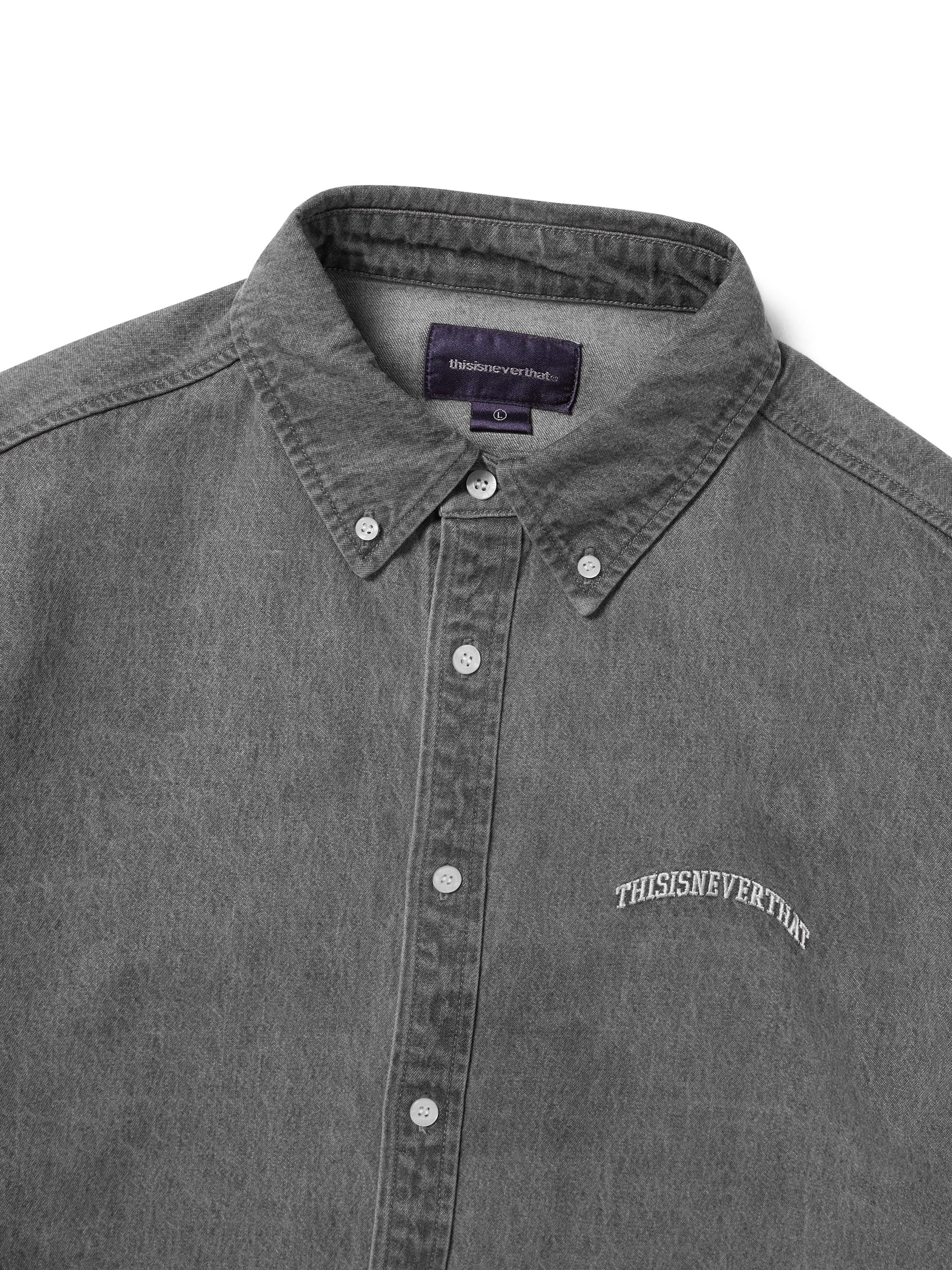 thisisneverthat - Washed Denim Shirt (Grey) product image 2 | TRAB K-Fashion Australia