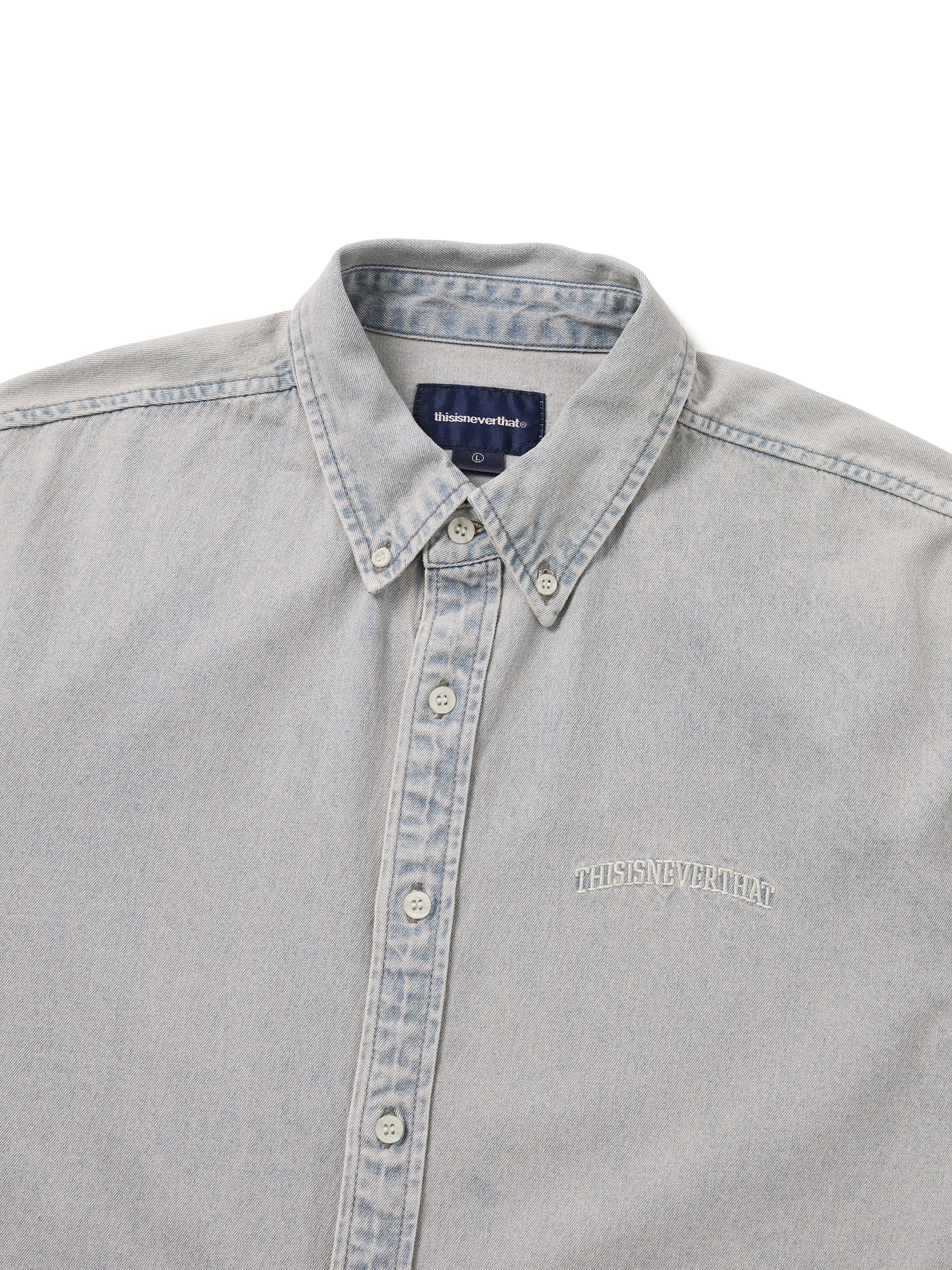 thisisneverthat - Washed Denim Shirt (Lavender) product image 2 | TRAB K-Fashion Australia