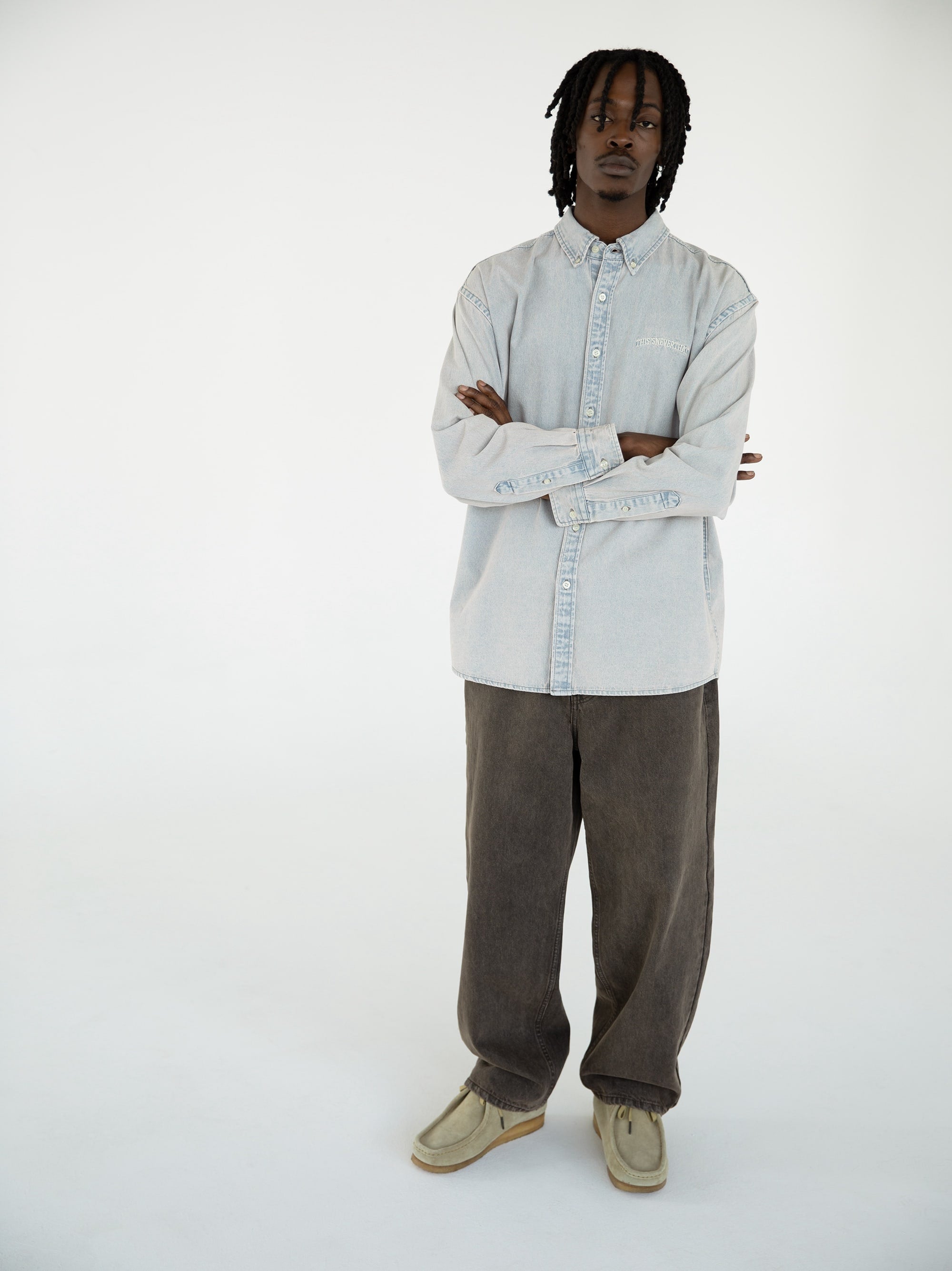thisisneverthat - Washed Denim Shirt (Lavender) product image 4 | TRAB K-Fashion Australia