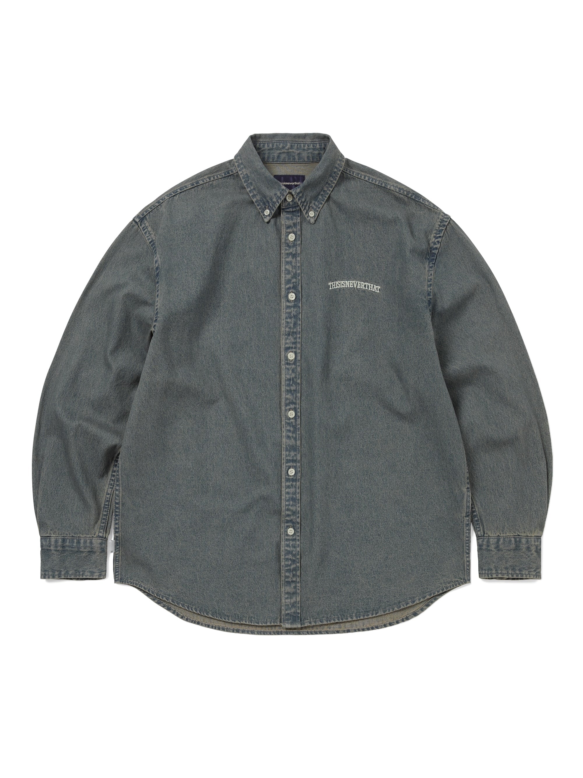 thisisneverthat - Washed Denim Shirt (Navy) product image 1 | TRAB K-Fashion Australia
