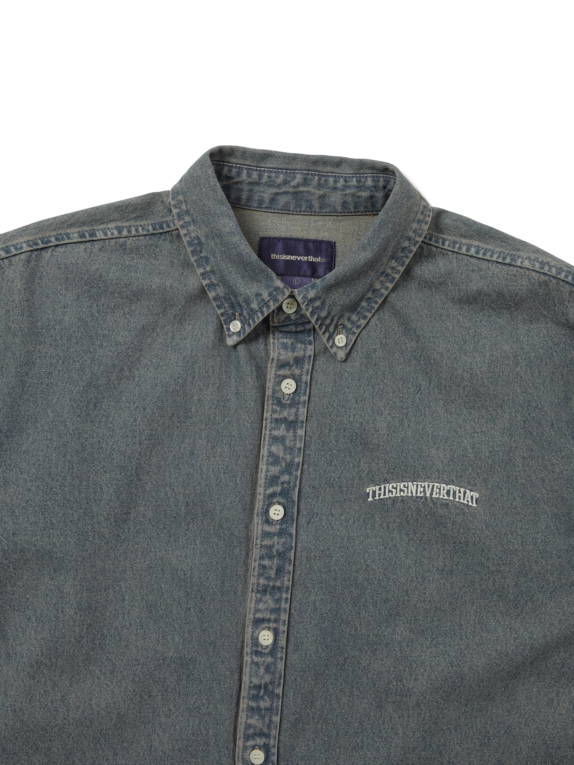 thisisneverthat - Washed Denim Shirt (Navy) product image 2 | TRAB K-Fashion Australia