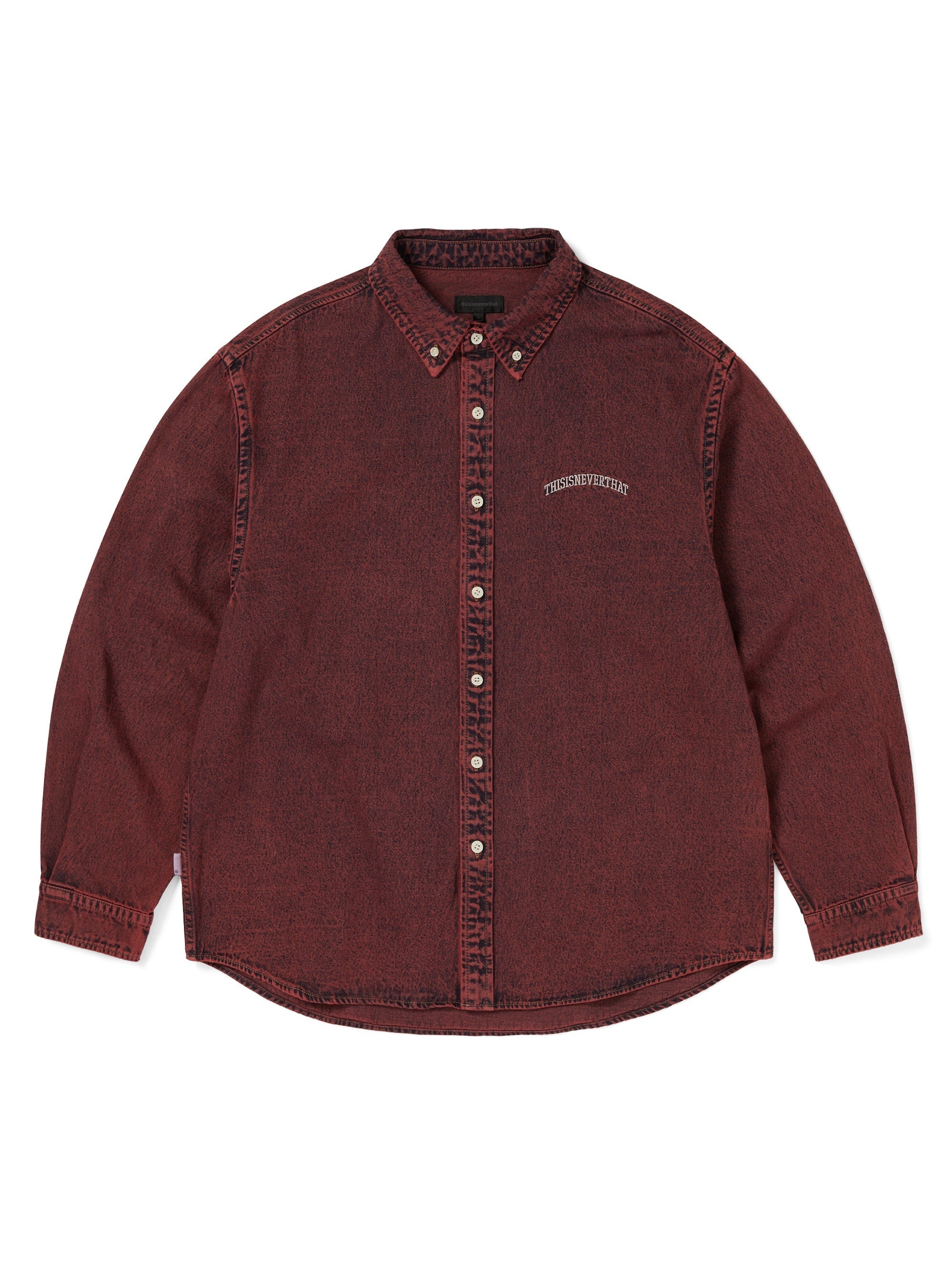 thisisneverthat - Washed Denim Shirt (Red) product image 1 | TRAB K-Fashion Australia