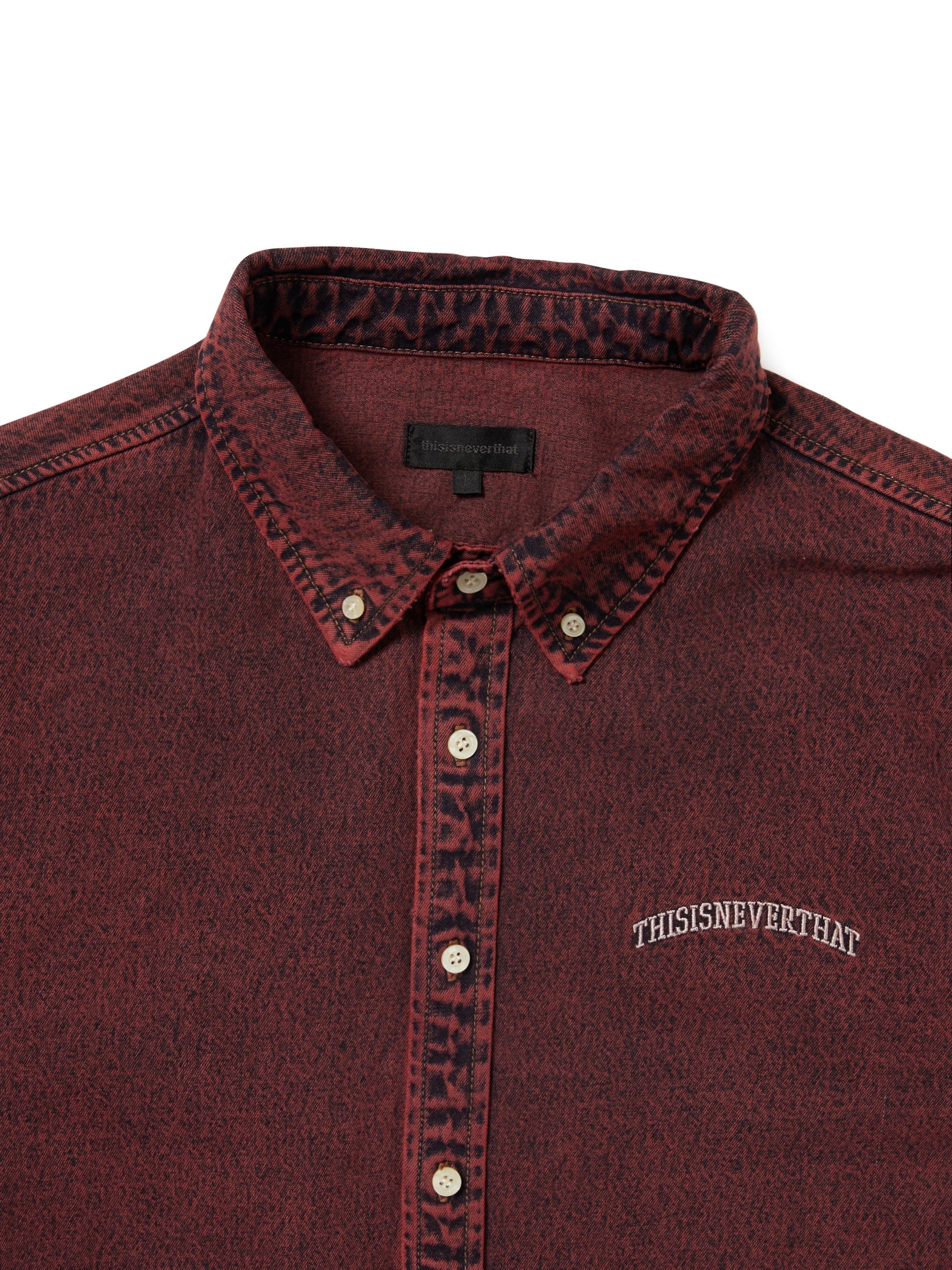 thisisneverthat - Washed Denim Shirt (Red) product image 2 | TRAB K-Fashion Australia