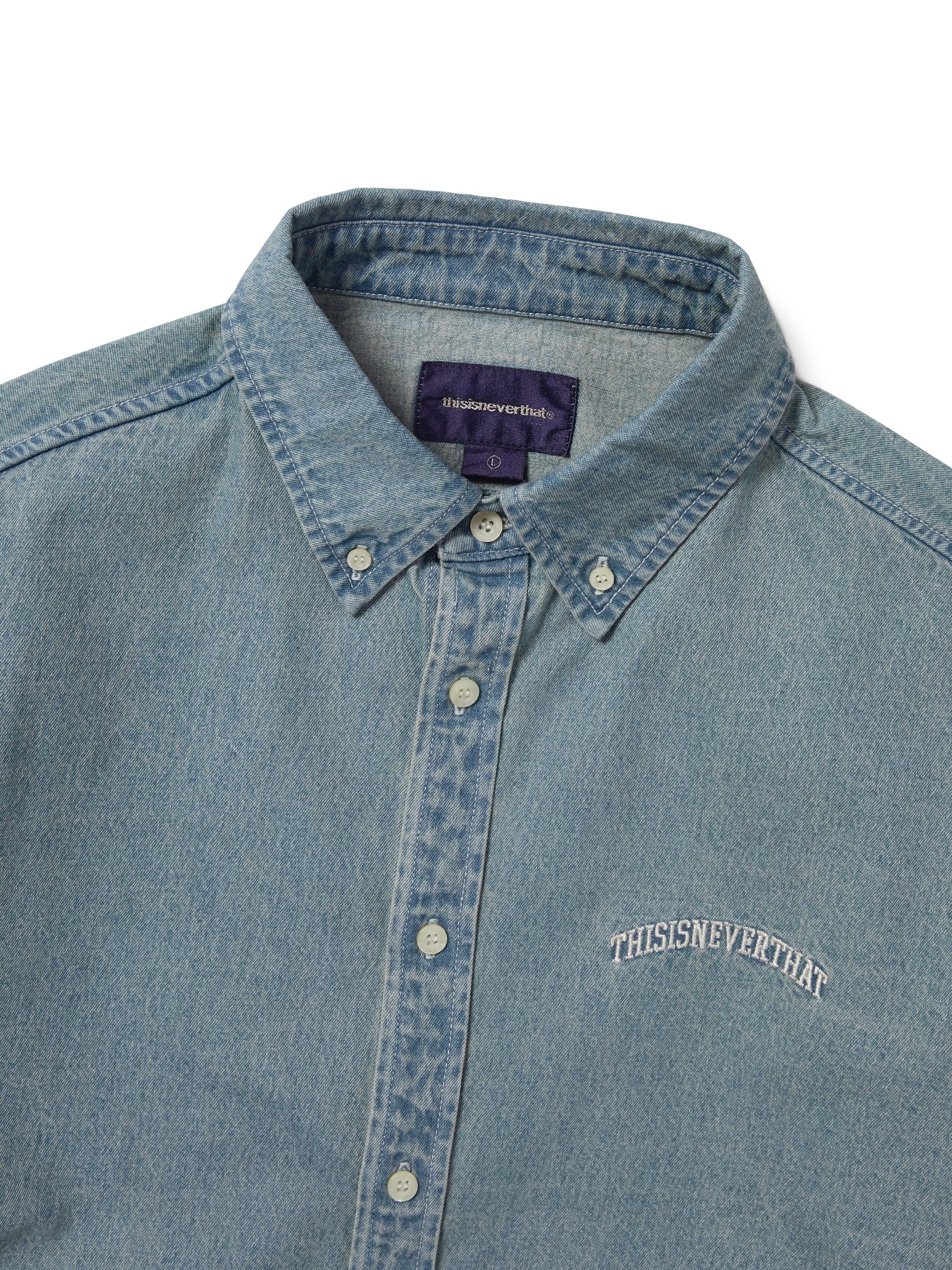 thisisneverthat - Washed Denim Shirt (Washed Blue) product image 2 | TRAB K-Fashion Australia
