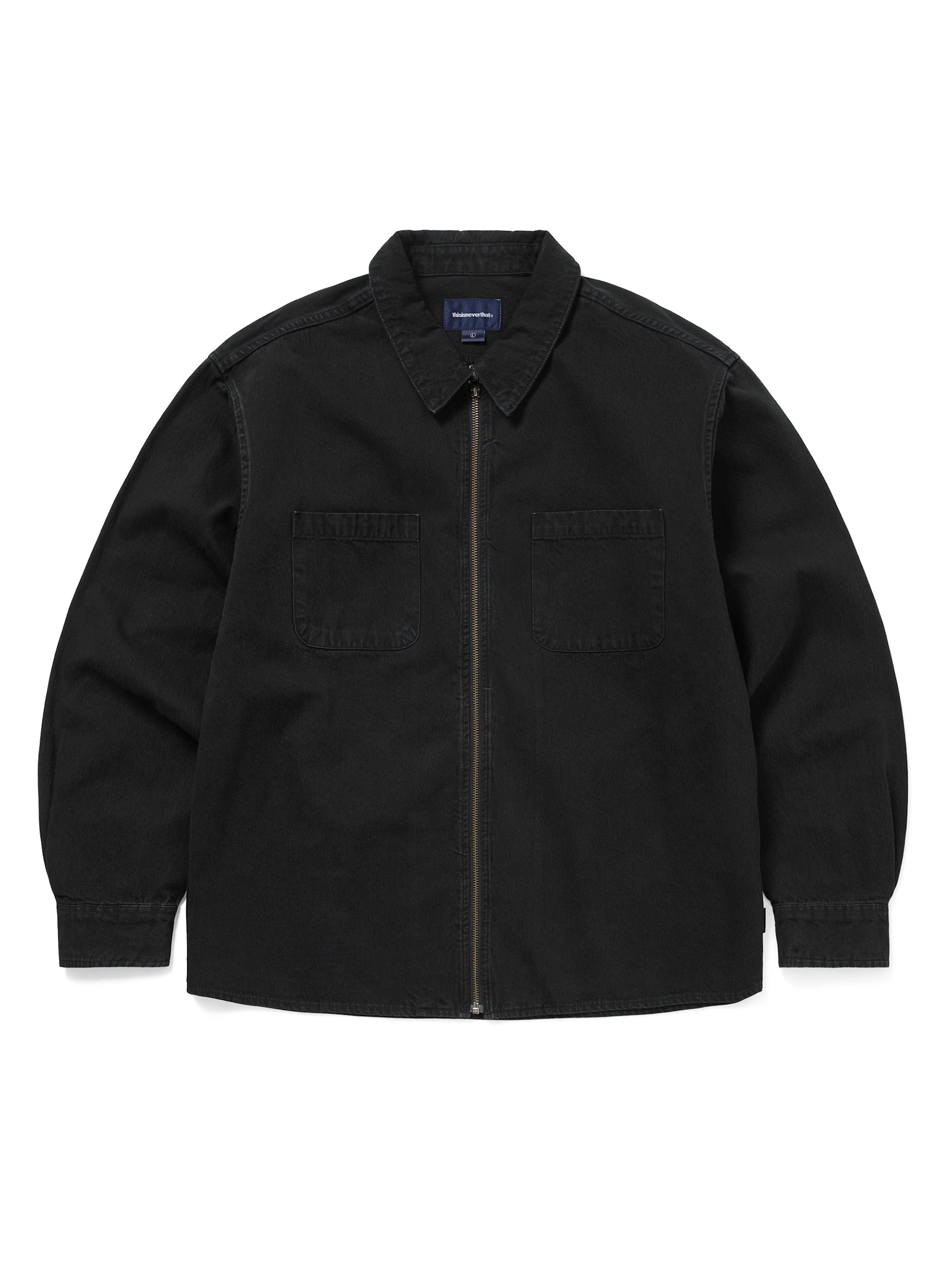 thisisneverthat - Washed Denim Zip Shirt (Black) product image 1 | TRAB K-Fashion Australia