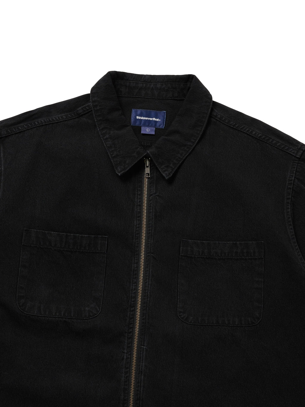 thisisneverthat - Washed Denim Zip Shirt (Black) product image 2 | TRAB K-Fashion Australia