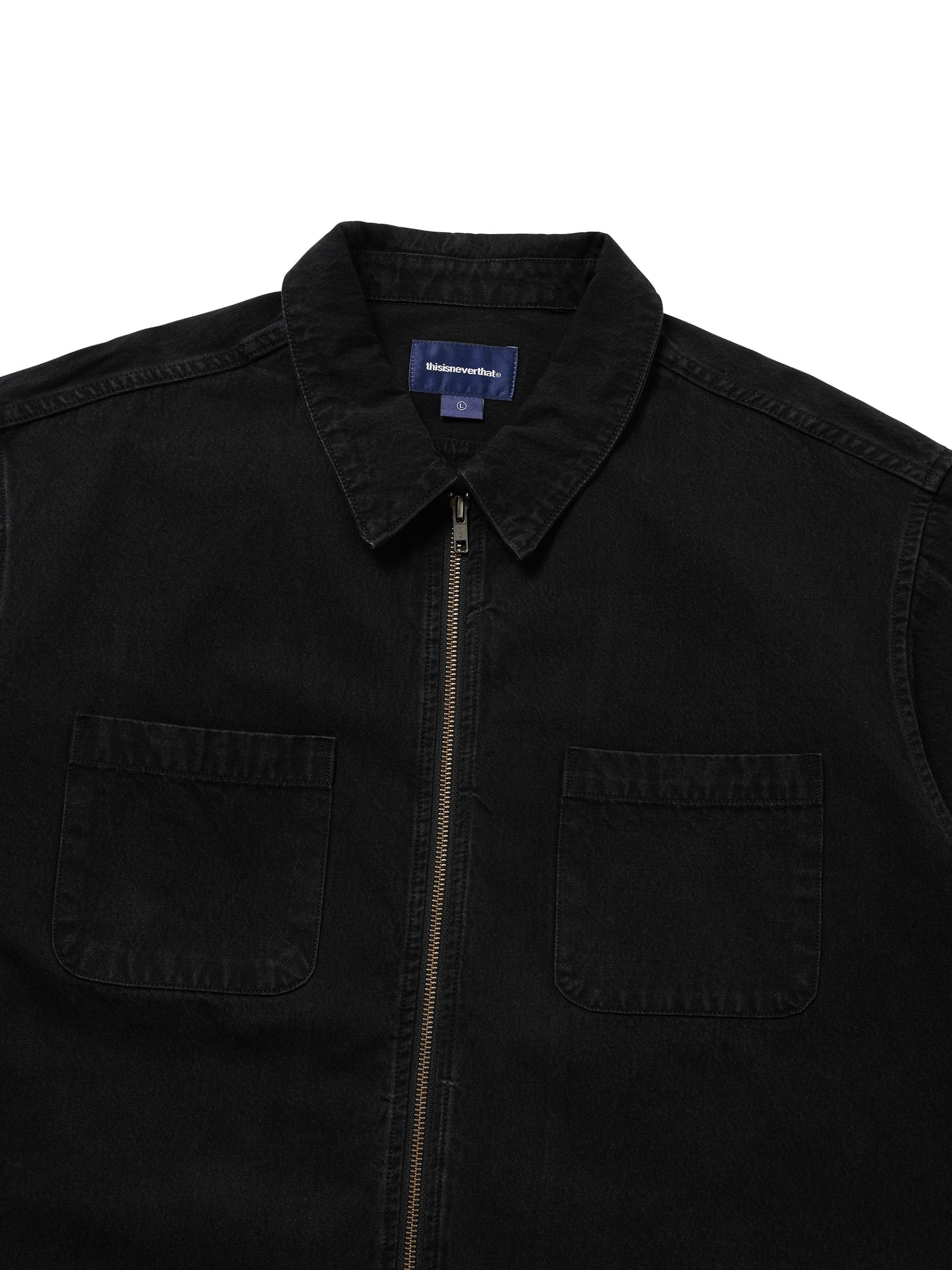 thisisneverthat - Washed Denim Zip Shirt (Black) product image 2 | TRAB K-Fashion Australia