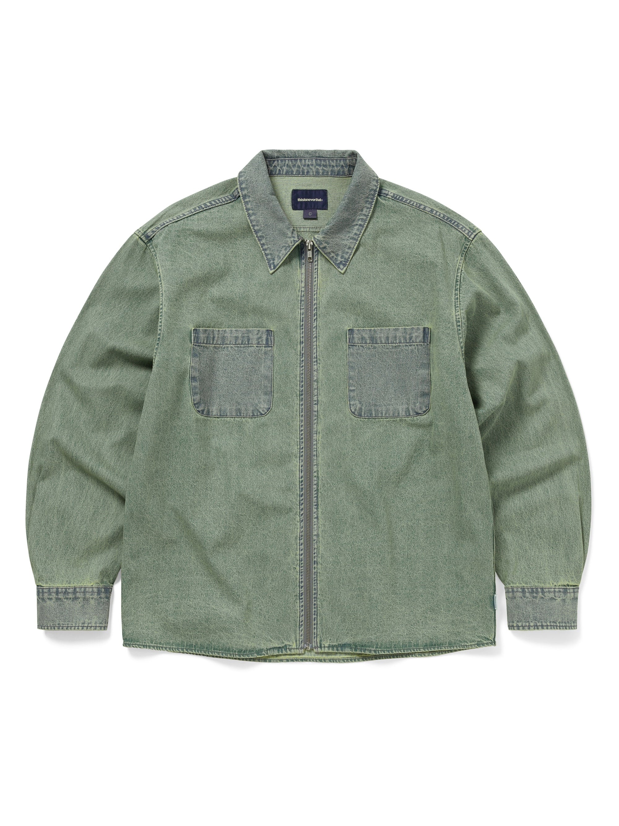 thisisneverthat - Washed Denim Zip Shirt (Tint) product image 1 | TRAB K-Fashion Australia