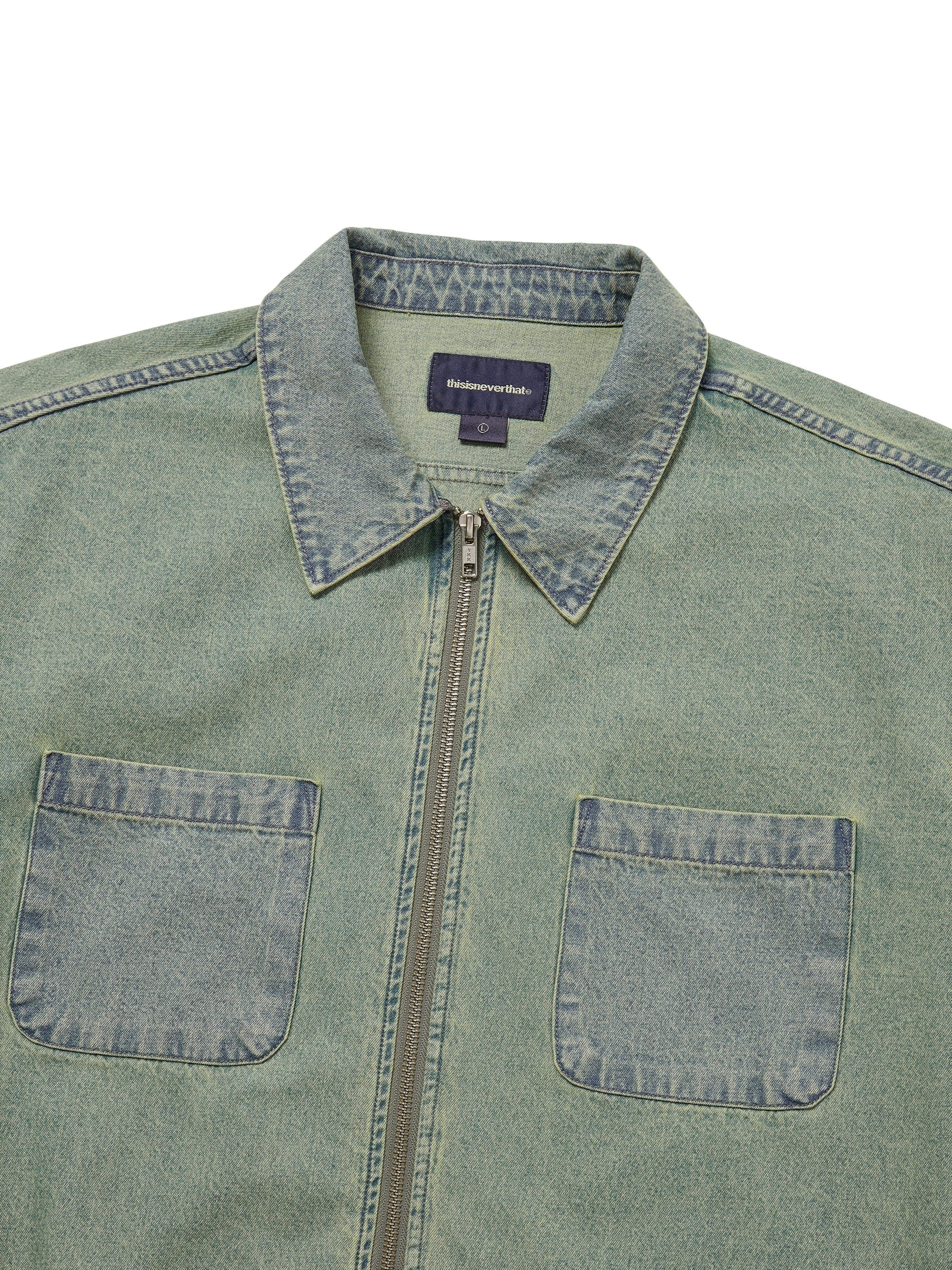 thisisneverthat - Washed Denim Zip Shirt (Tint) product image 2 | TRAB K-Fashion Australia