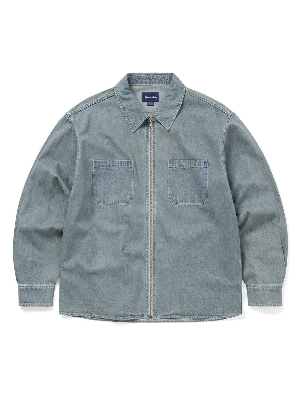 thisisneverthat - Washed Denim Zip Shirt (Washed Blue) product image 1 | TRAB K-Fashion Australia