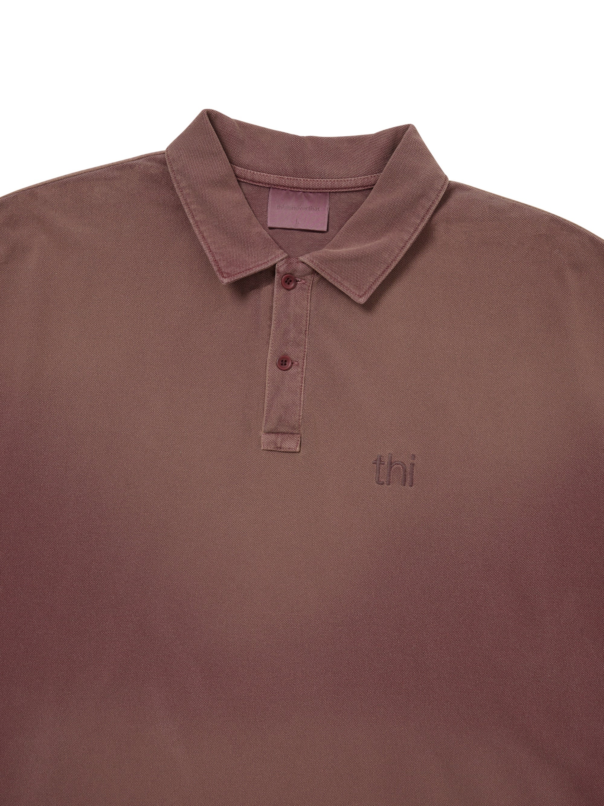 thisisneverthat - Washed Polo Shirt (Burgundy) product image 2 | TRAB K-Fashion Australia