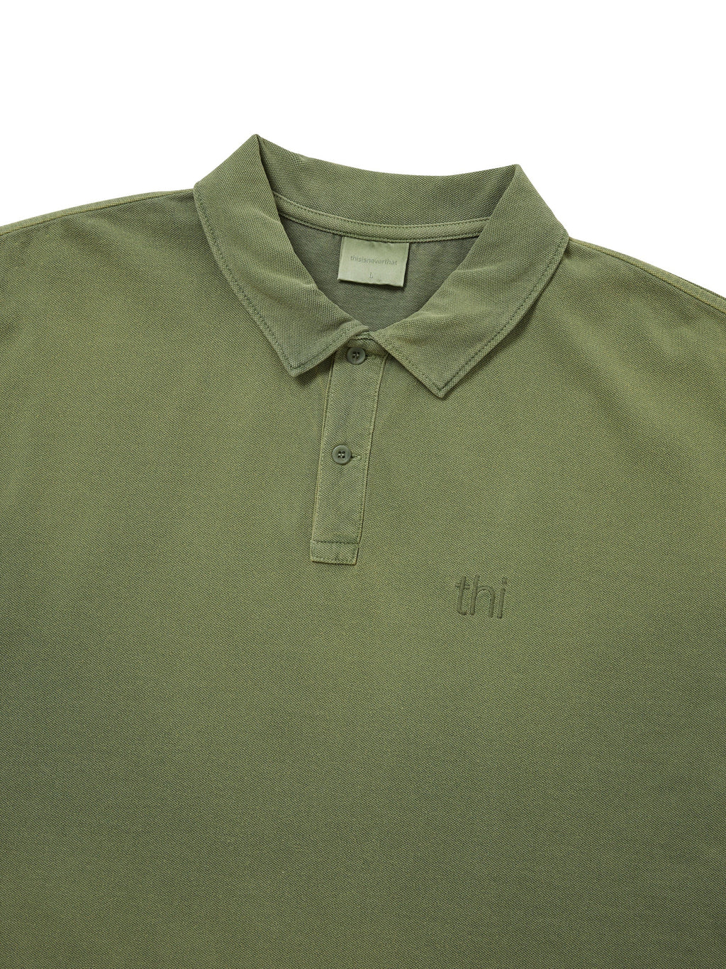 thisisneverthat - Washed Polo Shirt (Olive) product image 2 | TRAB K-Fashion Australia
