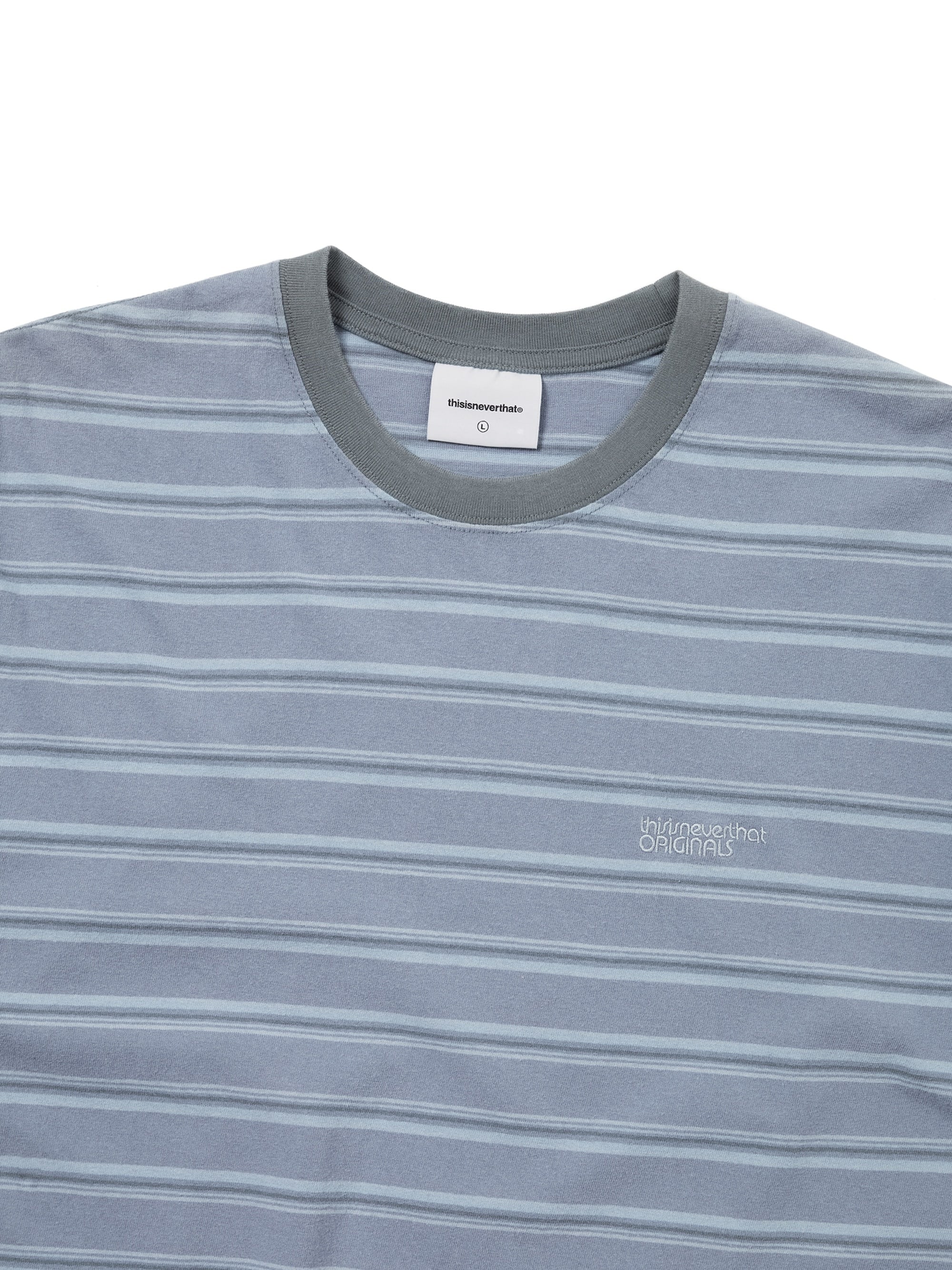 thisisneverthat - Washed Striped Tee (Blue) product image 2 | TRAB K-Fashion Australia