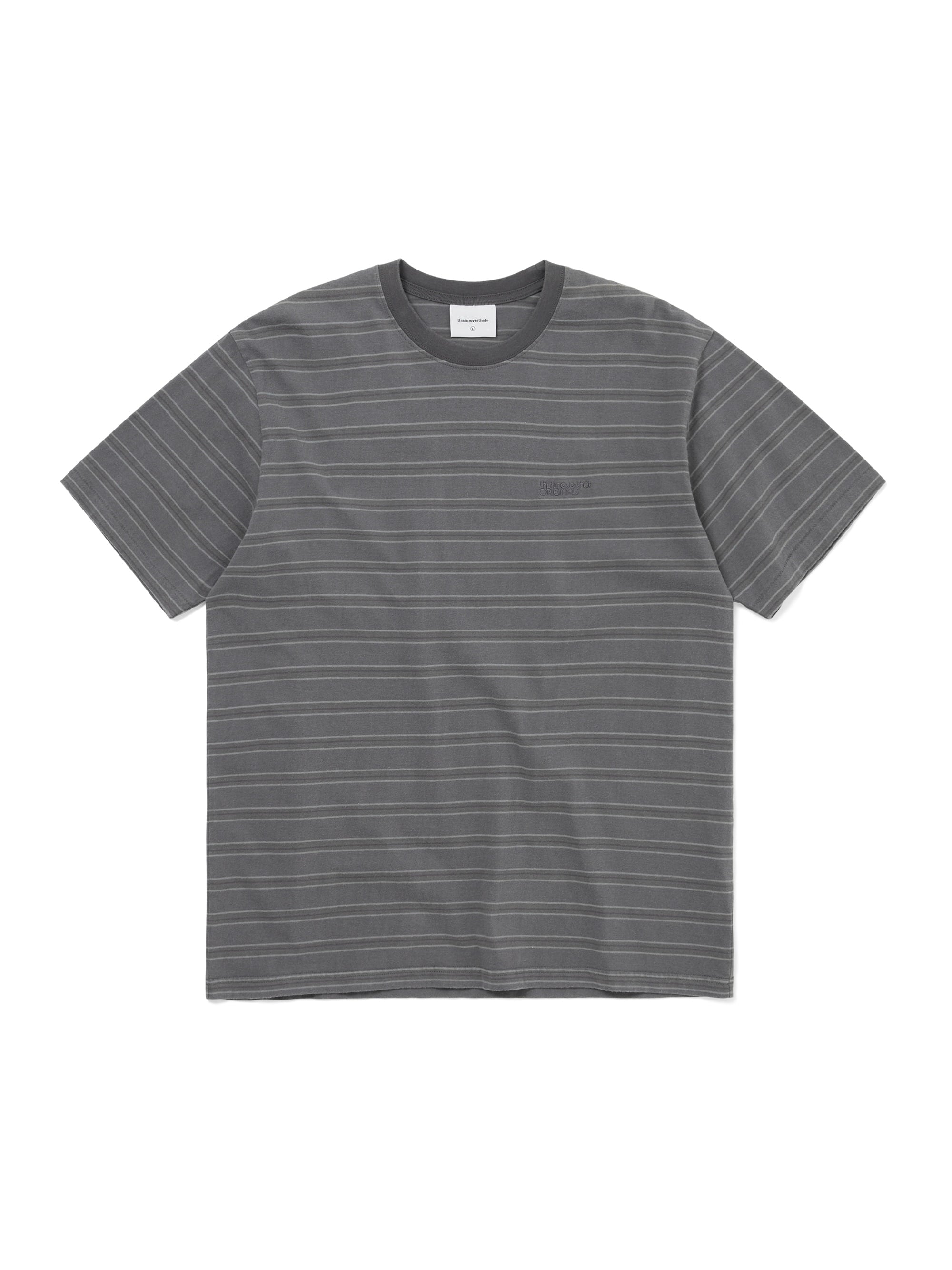 thisisneverthat - Washed Striped Tee (Grey) product image 1 | TRAB K-Fashion Australia