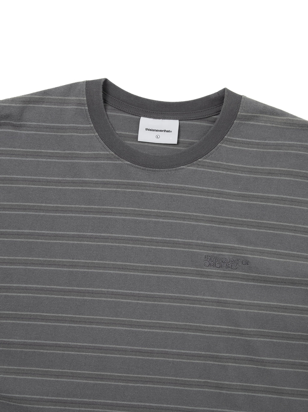 thisisneverthat - Washed Striped Tee (Grey) product image 2 | TRAB K-Fashion Australia