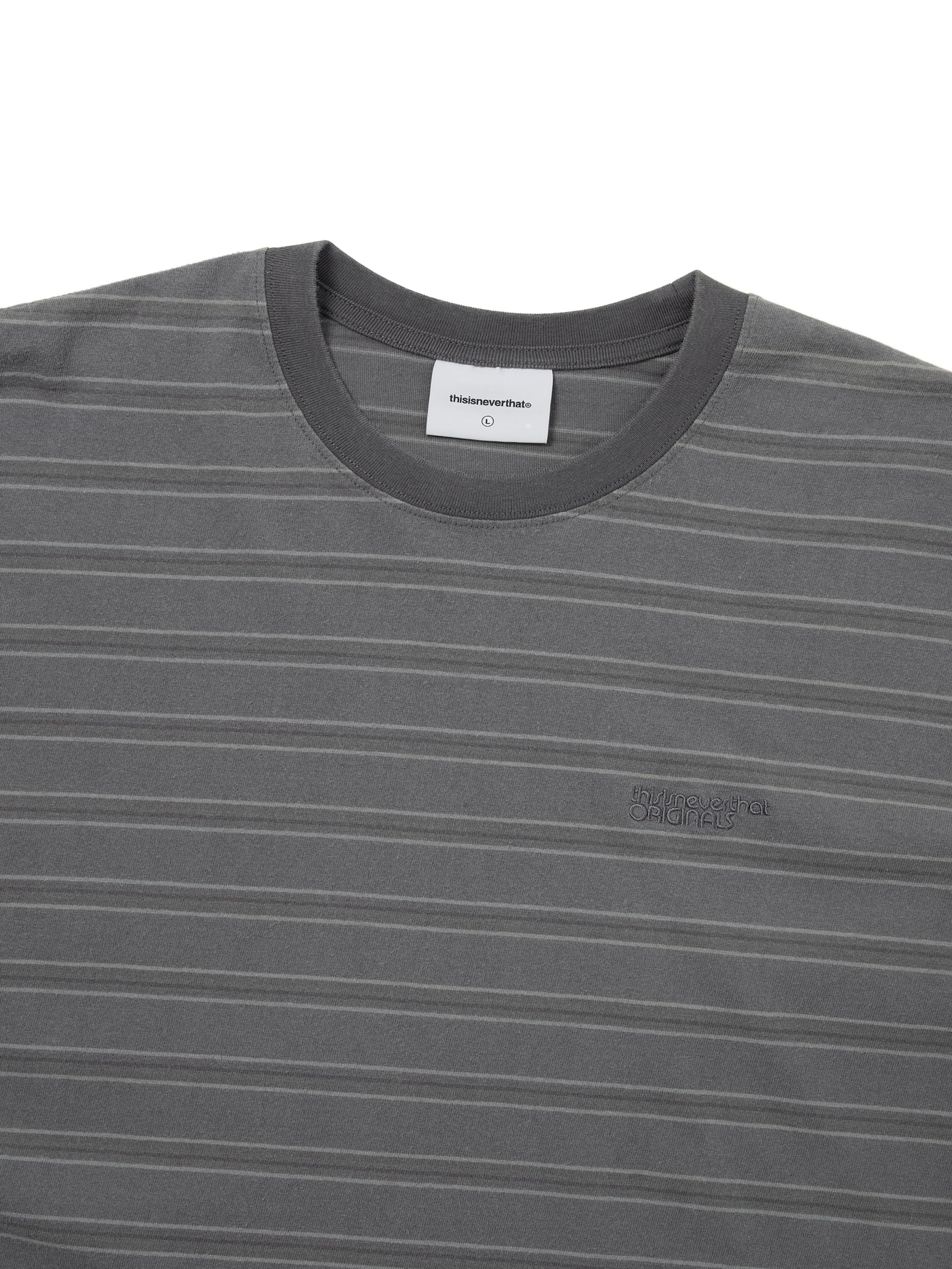 thisisneverthat - Washed Striped Tee (Grey) product image 2 | TRAB K-Fashion Australia