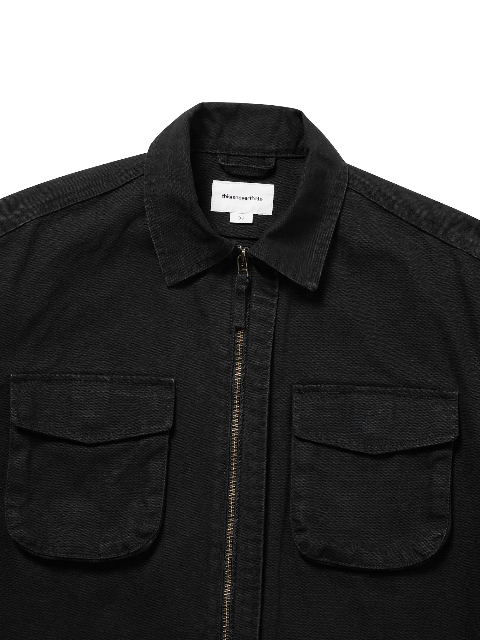 thisisneverthat - Washed Zip Shirt (Black) product image 2 | TRAB K-Fashion Australia