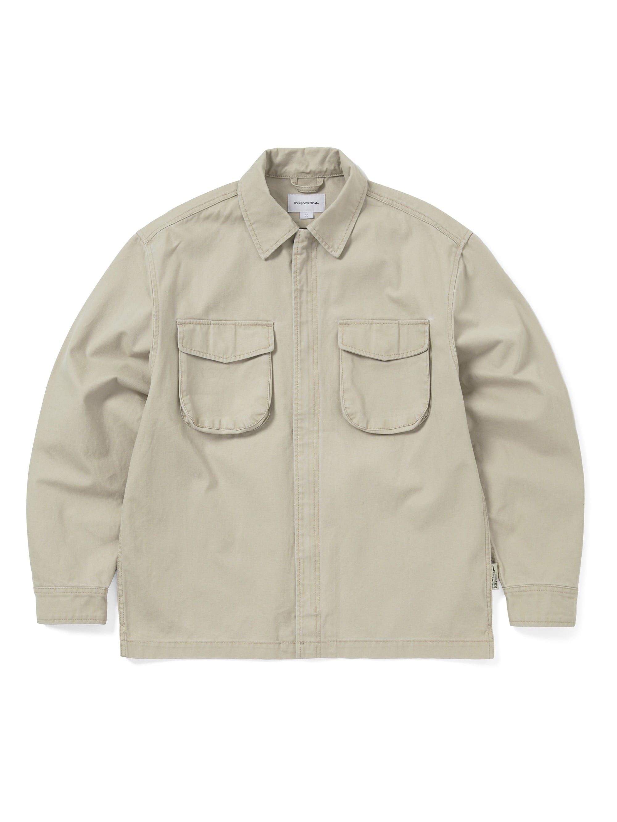thisisneverthat - Washed Zip Shirt (Stone) product image 1 | TRAB K-Fashion Australia