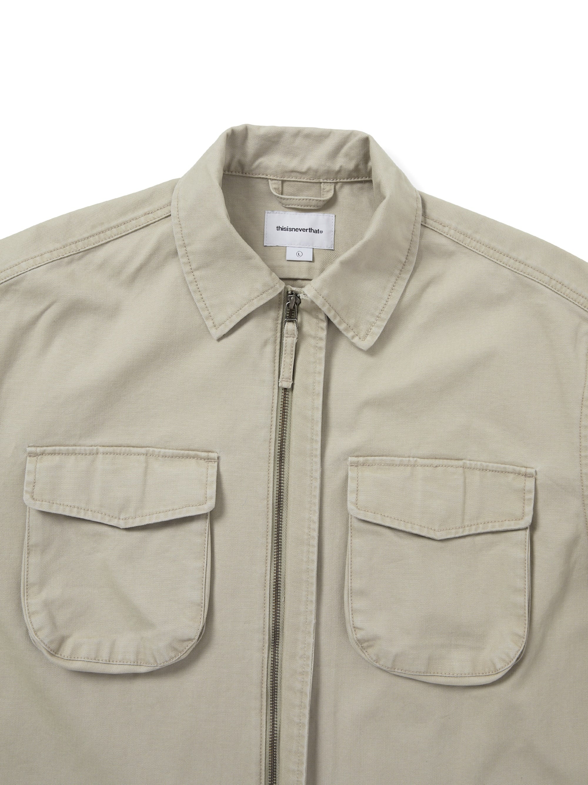 thisisneverthat - Washed Zip Shirt (Stone) product image 2 | TRAB K-Fashion Australia