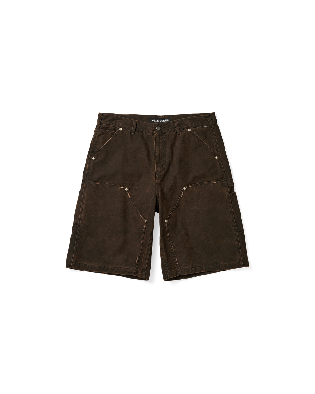yeseyesee - Washed Canvas Carpenter Shorts (Brown) product image 1 | TRAB K-Fashion Australia