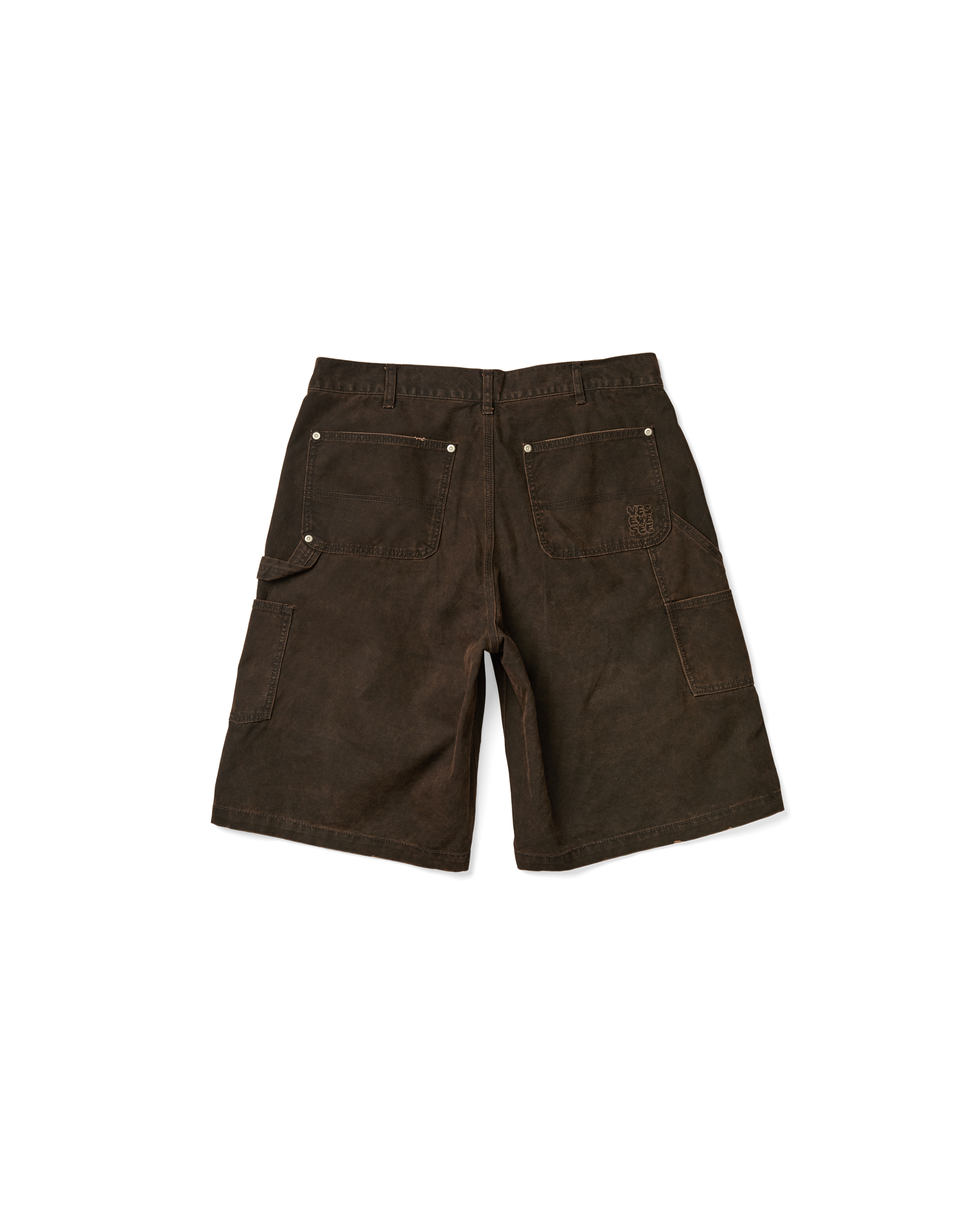 yeseyesee - Washed Canvas Carpenter Shorts (Brown) product image 2 | TRAB K-Fashion Australia