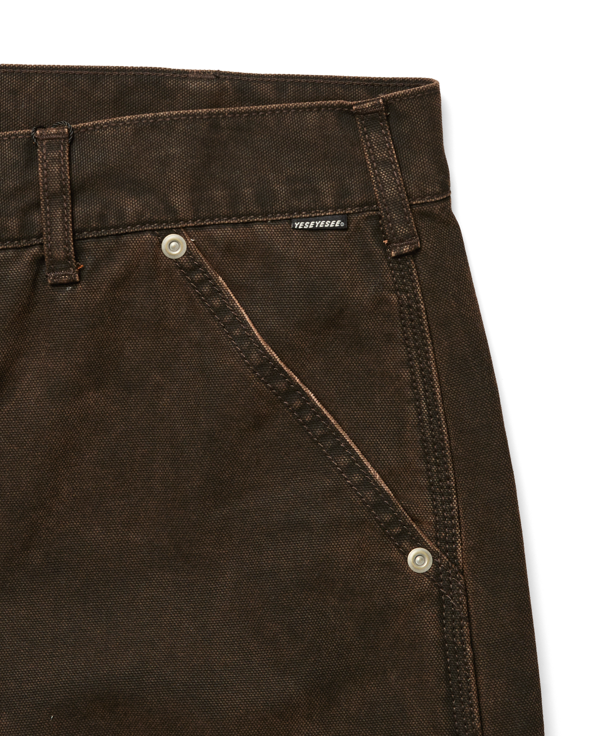 yeseyesee - Washed Canvas Carpenter Shorts (Brown) product image 4 | TRAB K-Fashion Australia