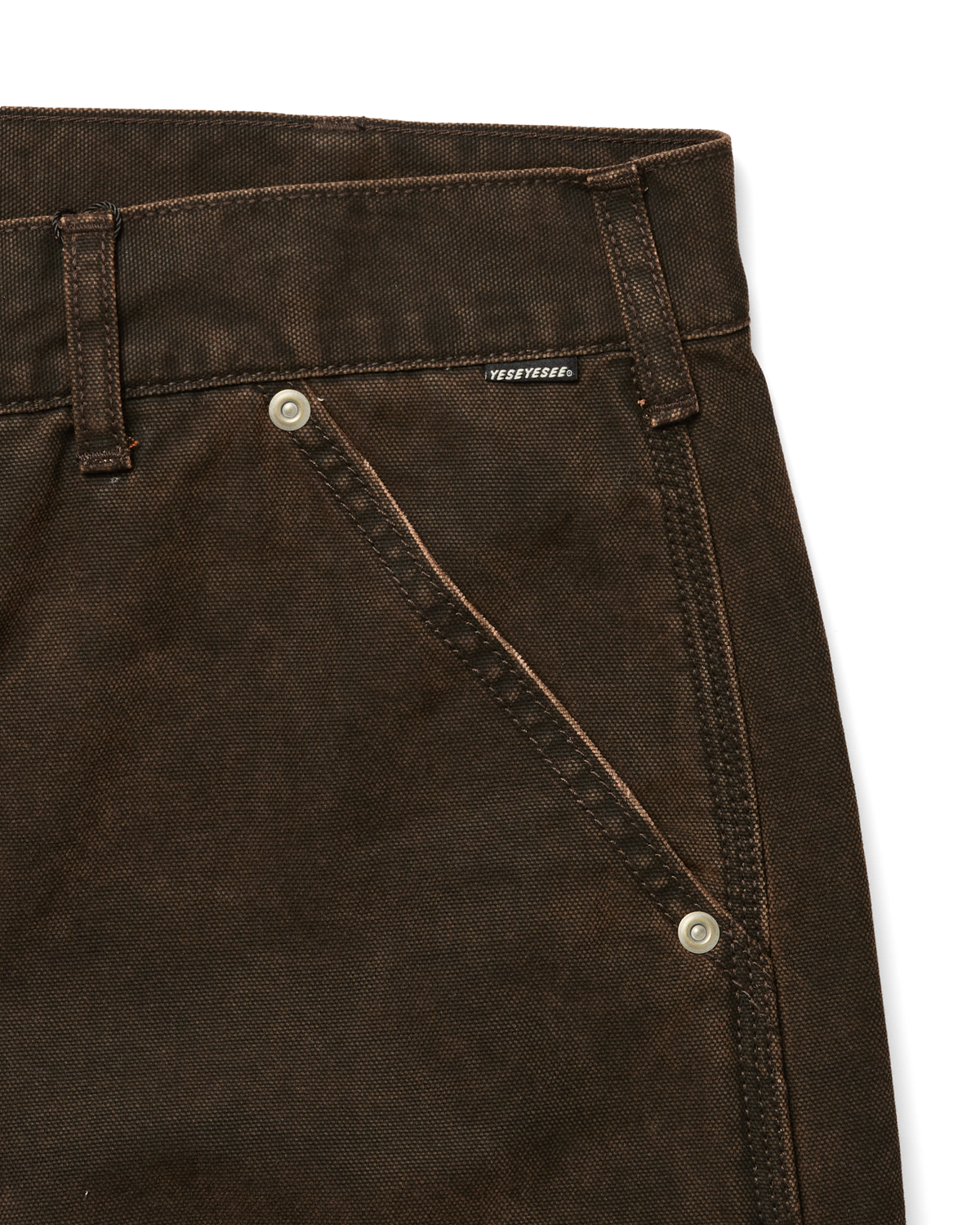 yeseyesee - Washed Canvas Carpenter Shorts (Brown) product image 4 | TRAB K-Fashion Australia