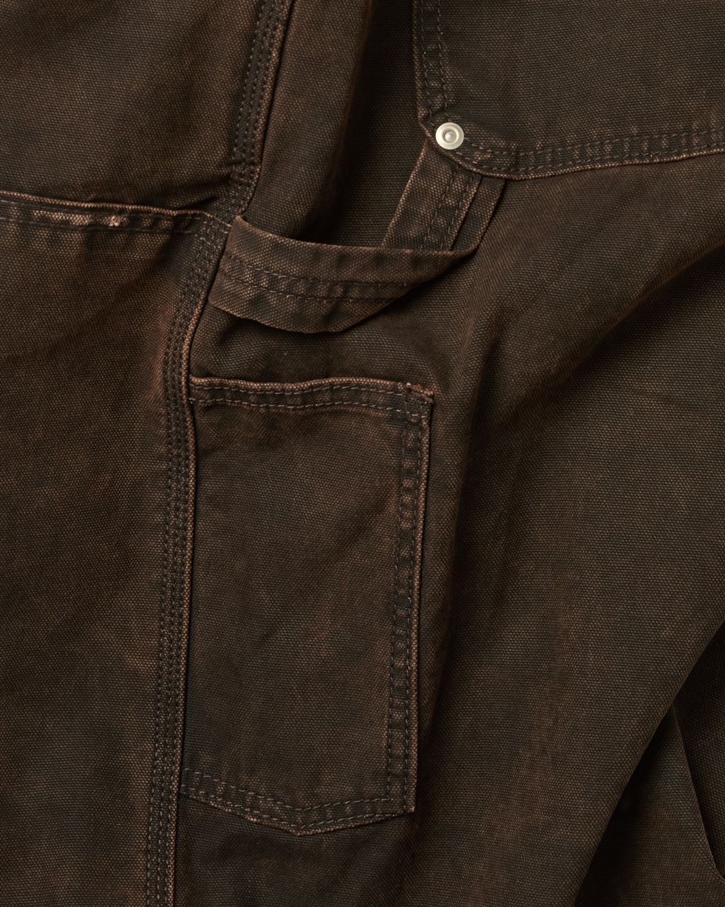 yeseyesee - Washed Canvas Carpenter Shorts (Brown) product image 6 | TRAB K-Fashion Australia