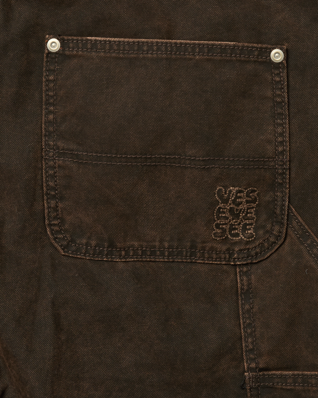 yeseyesee - Washed Canvas Carpenter Shorts (Brown) product image 7 | TRAB K-Fashion Australia