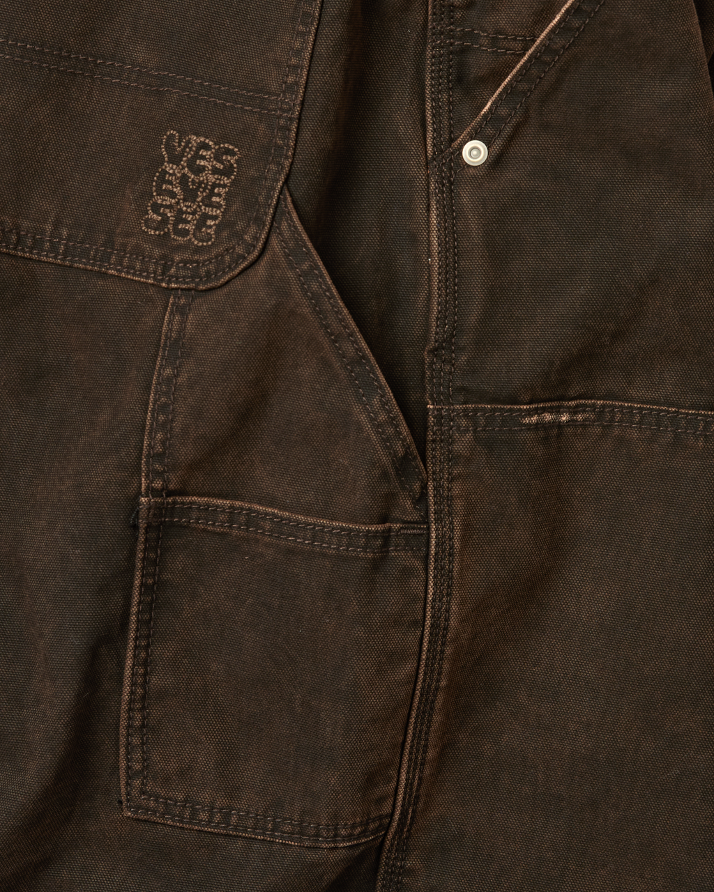 yeseyesee - Washed Canvas Carpenter Shorts (Brown) product image 8 | TRAB K-Fashion Australia