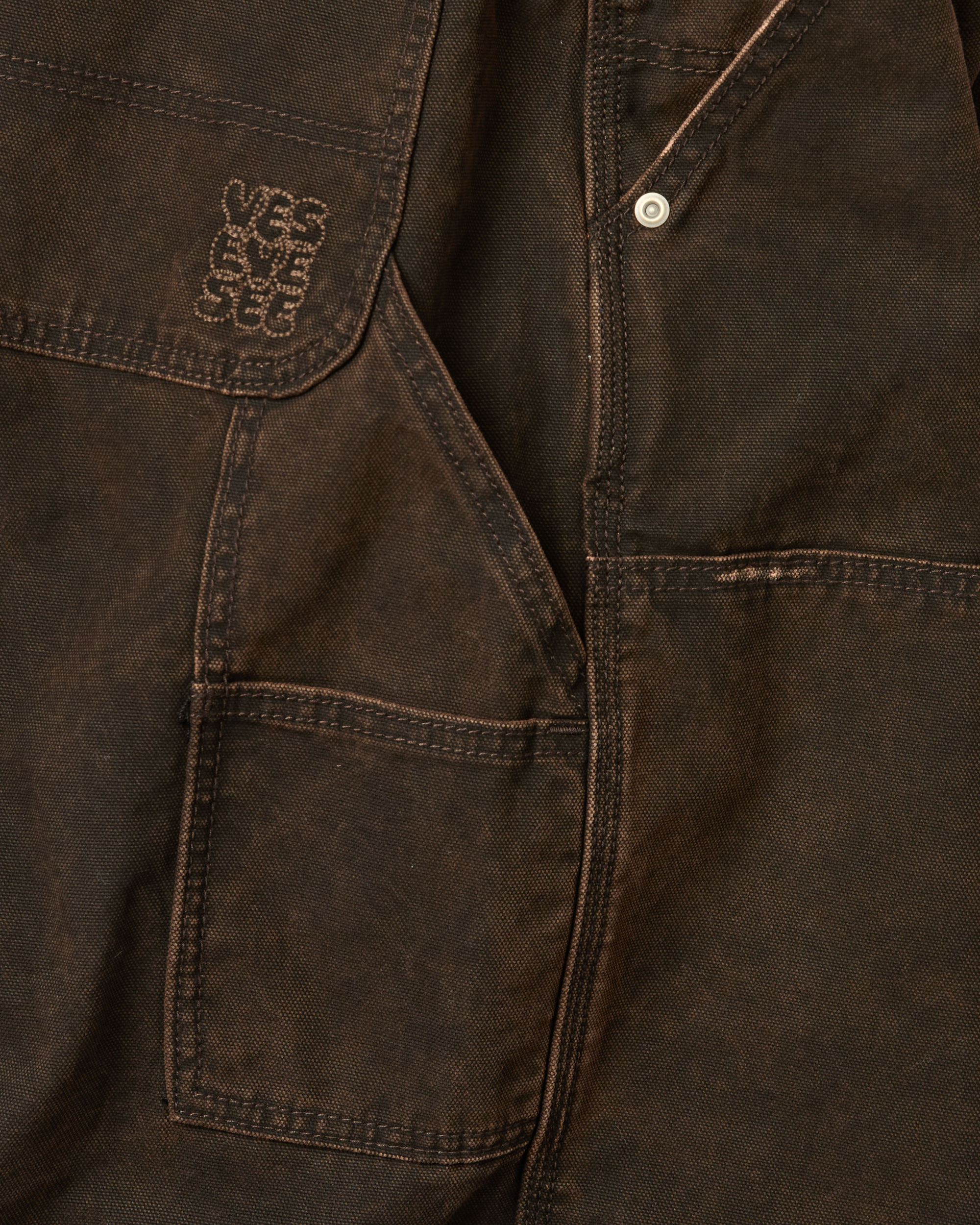 yeseyesee - Washed Canvas Carpenter Shorts (Brown) product image 8 | TRAB K-Fashion Australia