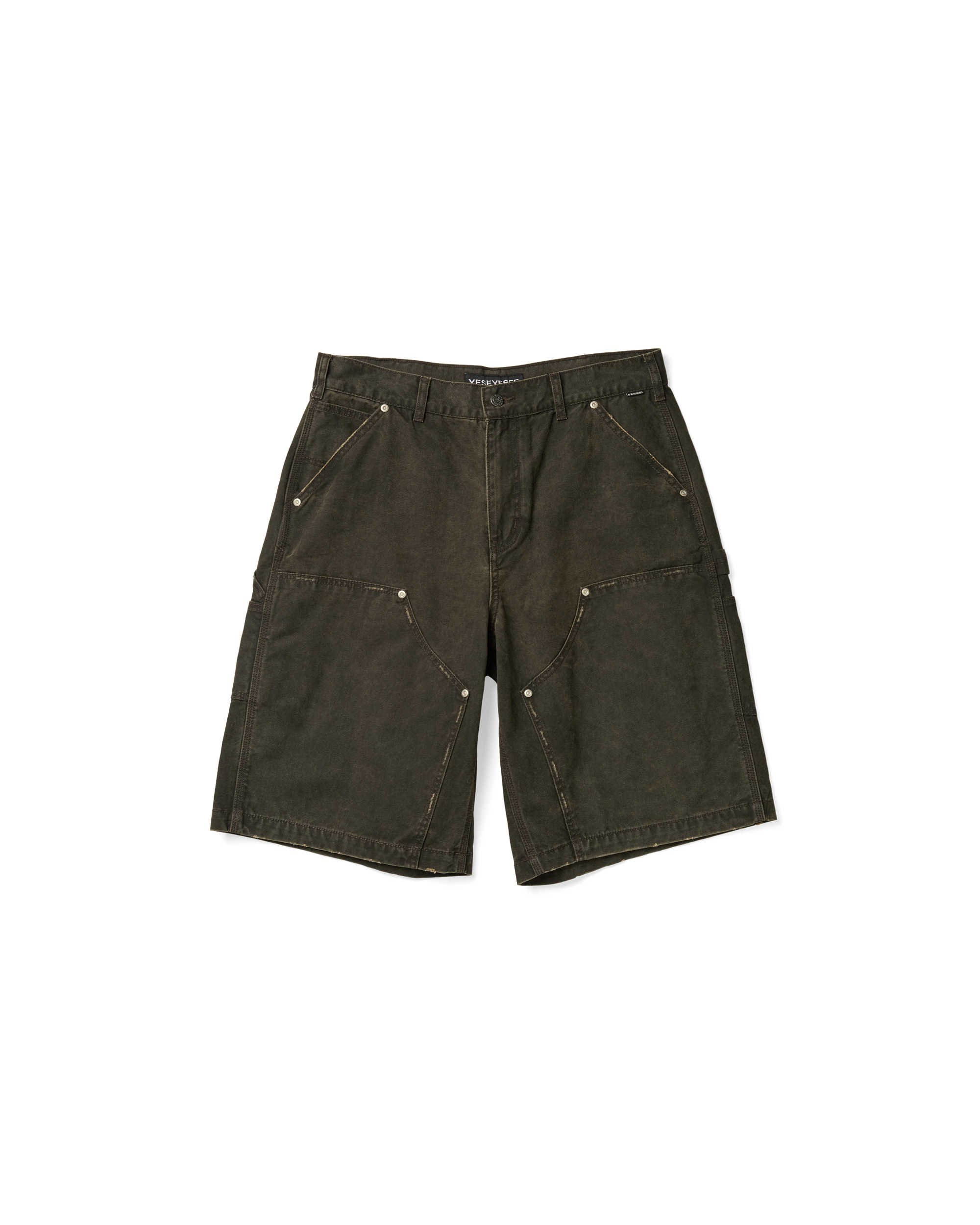 yeseyesee - Washed Canvas Carpenter Shorts (Charcoal) product image 1 | TRAB K-Fashion Australia