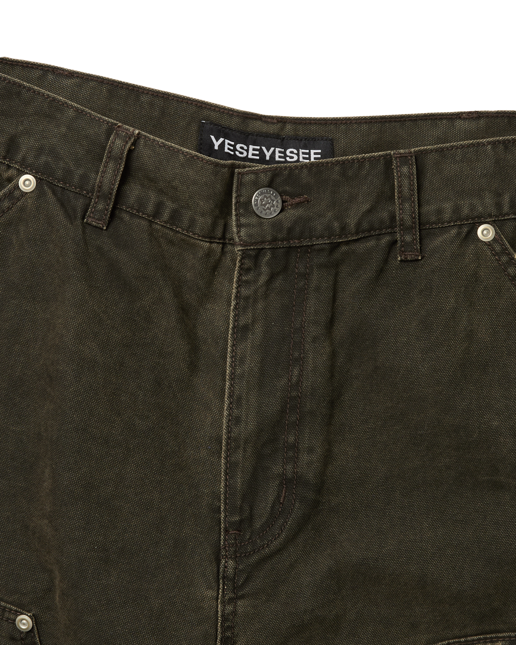 yeseyesee - Washed Canvas Carpenter Shorts (Charcoal) product image 3 | TRAB K-Fashion Australia