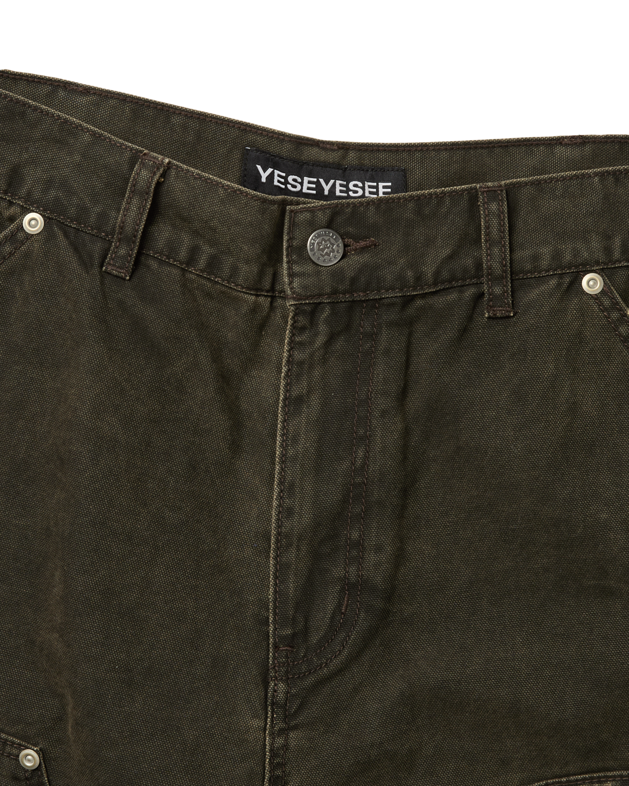yeseyesee - Washed Canvas Carpenter Shorts (Charcoal) product image 3 | TRAB K-Fashion Australia