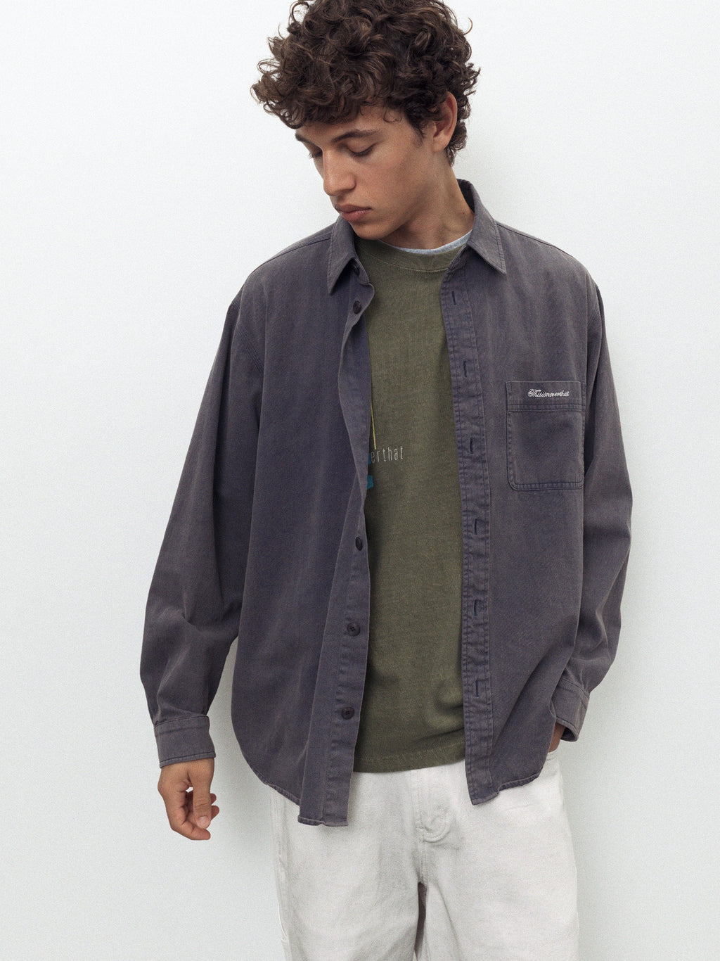 thisisneverthat - Washed Twill Shirt (Navy) product image 5 | TRAB K-Fashion Australia