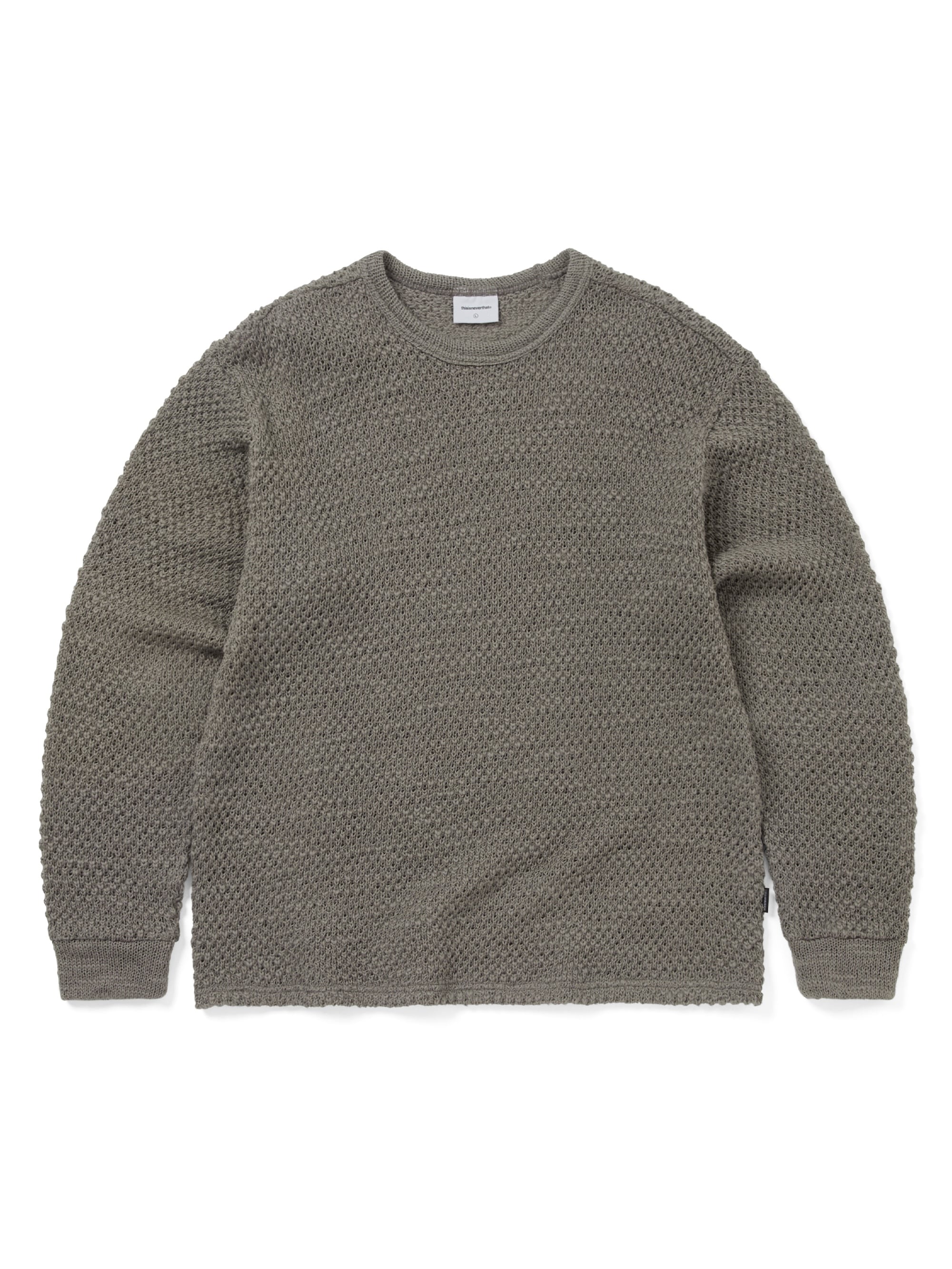 thisisneverthat - Wool Crochet Knit L/S Crew (beige) product image 1 | TRAB K-Fashion Australia