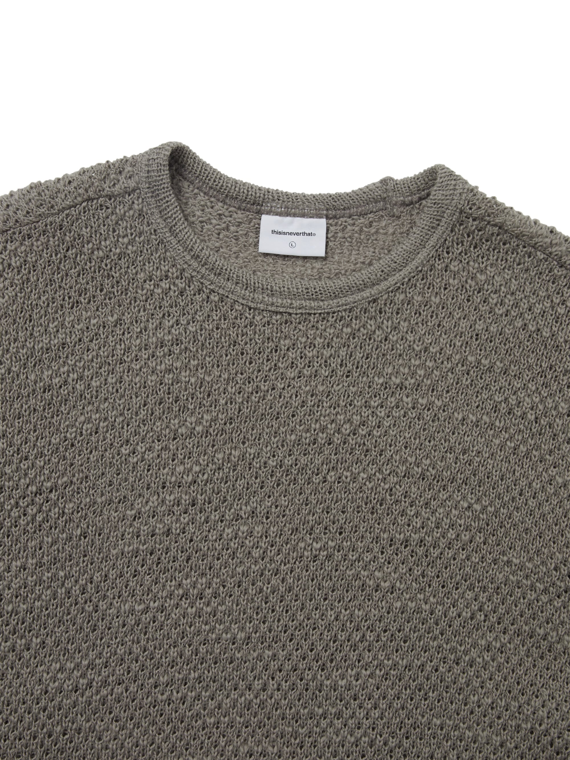 thisisneverthat - Wool Crochet Knit L/S Crew (beige) product image 2 | TRAB K-Fashion Australia