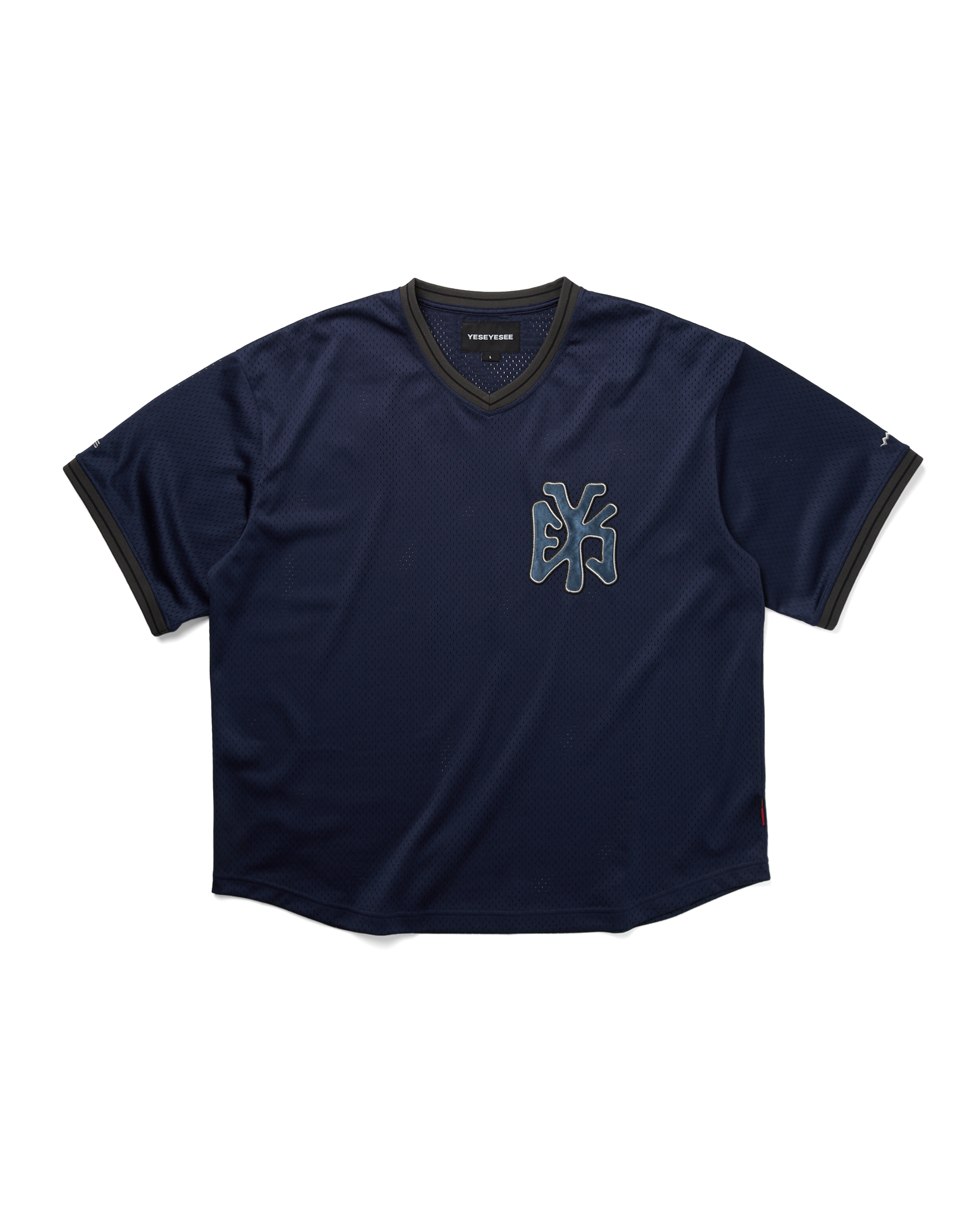 yeseyesee - Y.E.S Mesh Baseball Tee (Navy) product image 1 | TRAB K-Fashion Australia