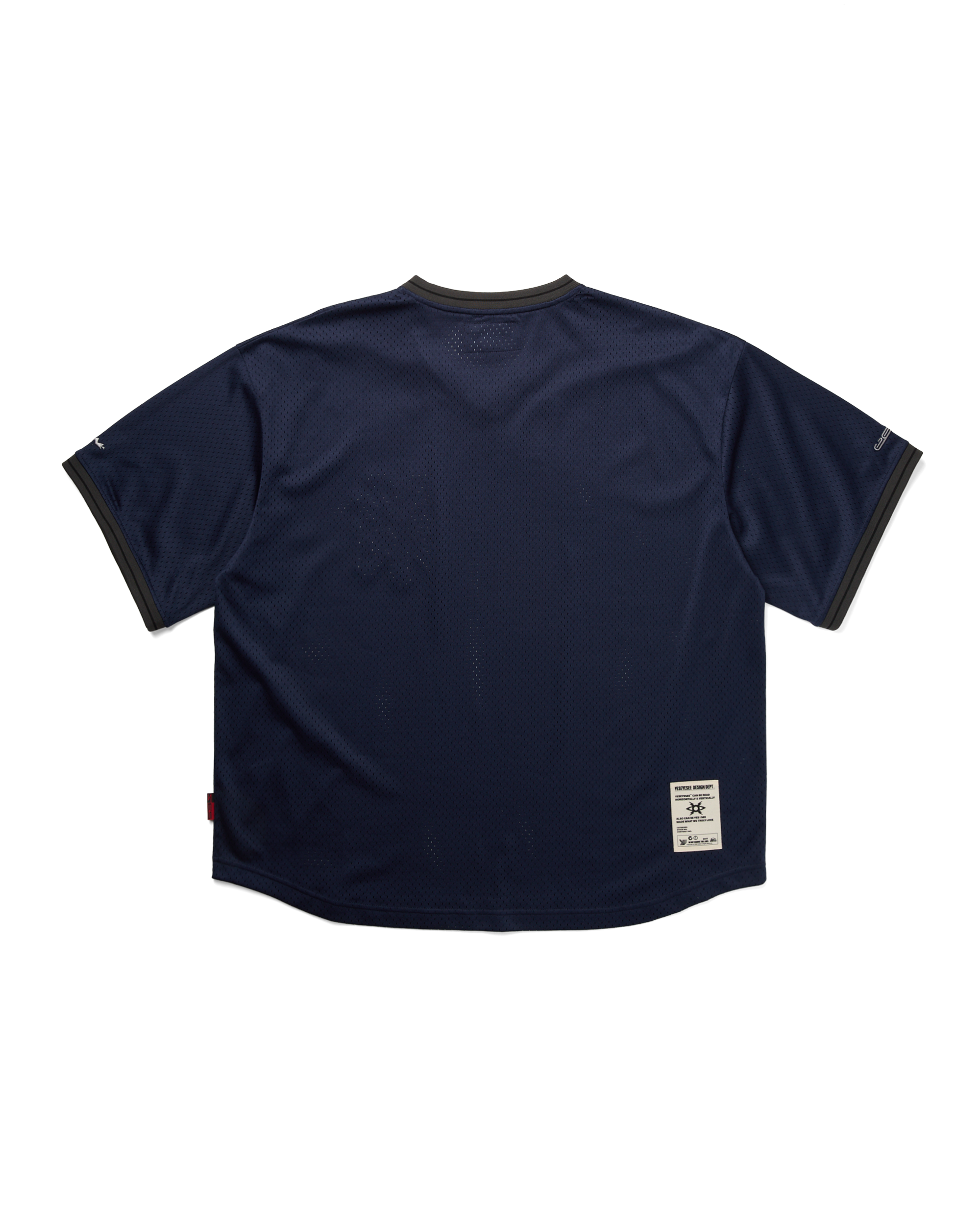 yeseyesee - Y.E.S Mesh Baseball Tee (Navy) product image 2 | TRAB K-Fashion Australia