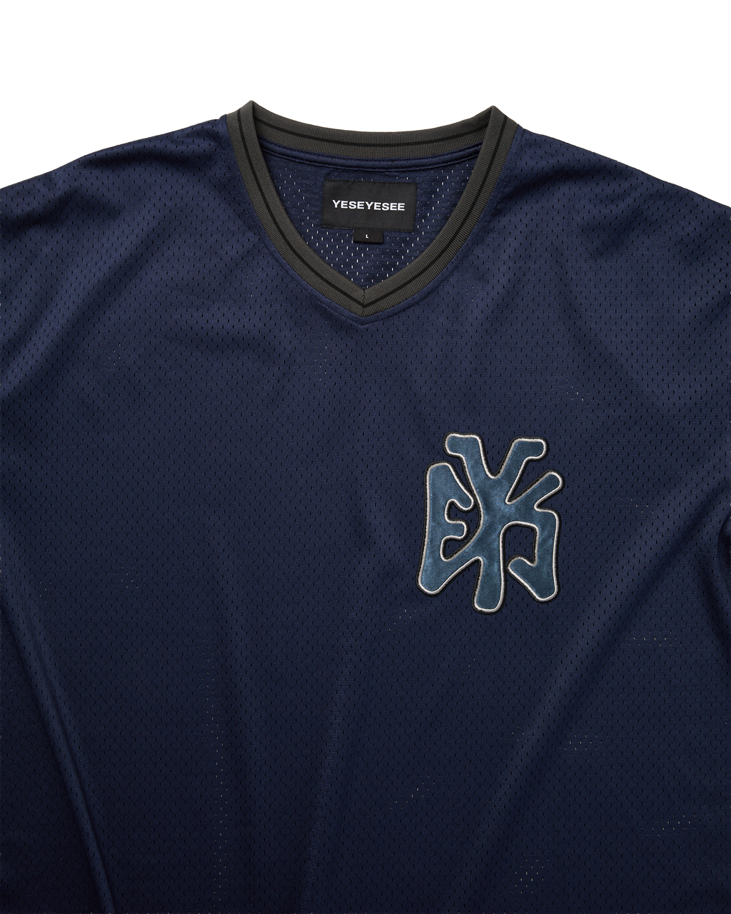 yeseyesee - Y.E.S Mesh Baseball Tee (Navy) product image 3 | TRAB K-Fashion Australia