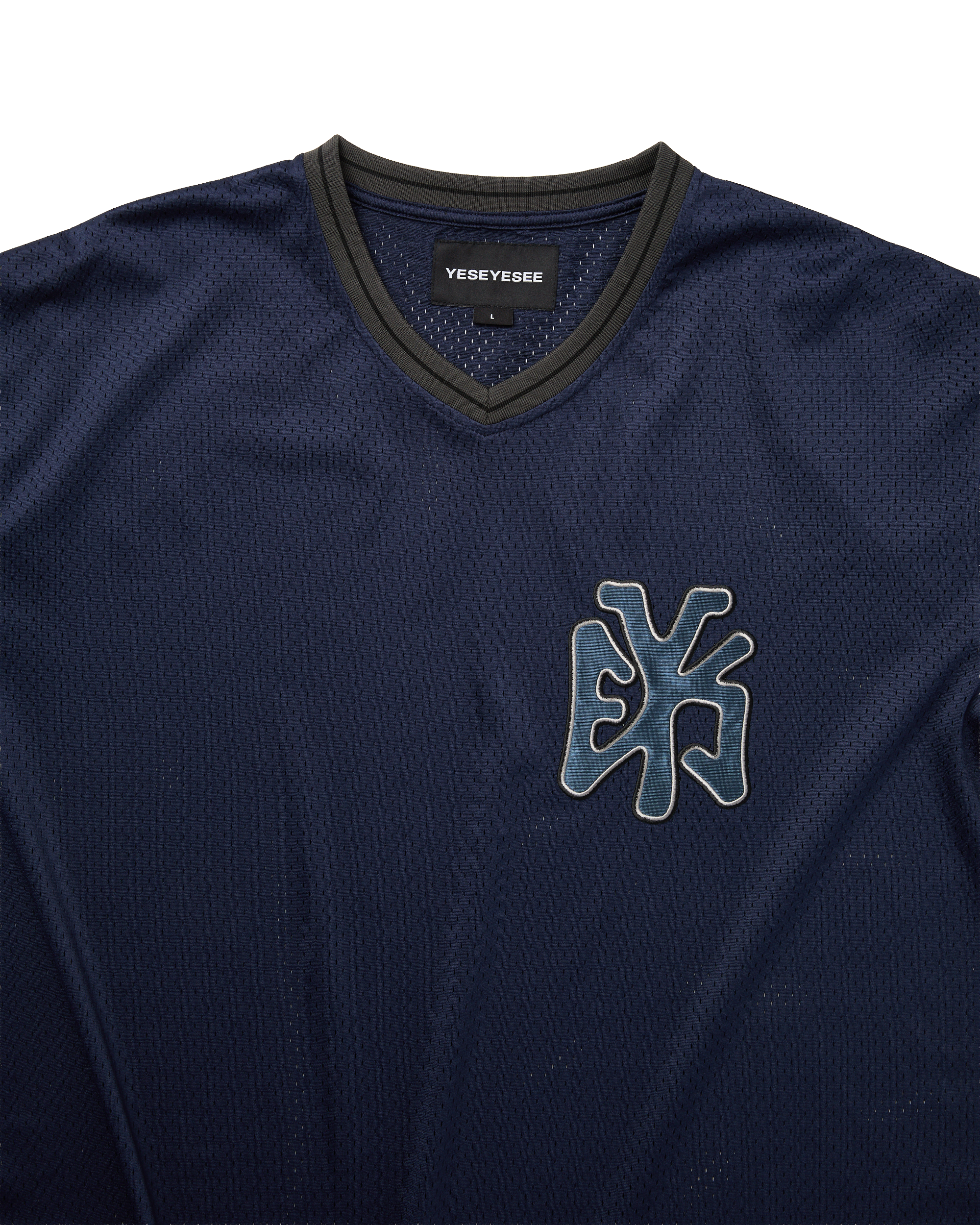 yeseyesee - Y.E.S Mesh Baseball Tee (Navy) product image 3 | TRAB K-Fashion Australia