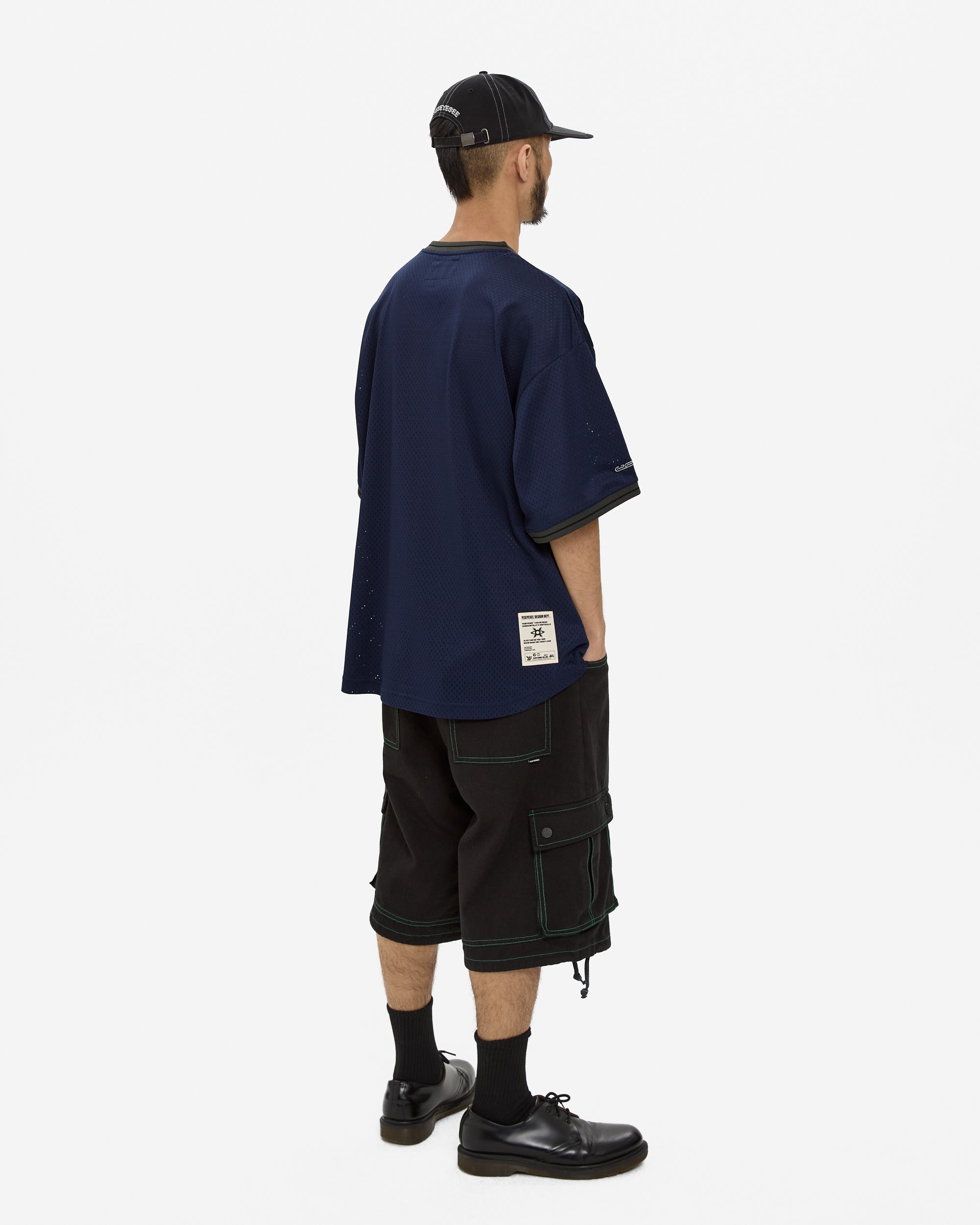 yeseyesee - Y.E.S Mesh Baseball Tee (Navy) product image 8 | TRAB K-Fashion Australia